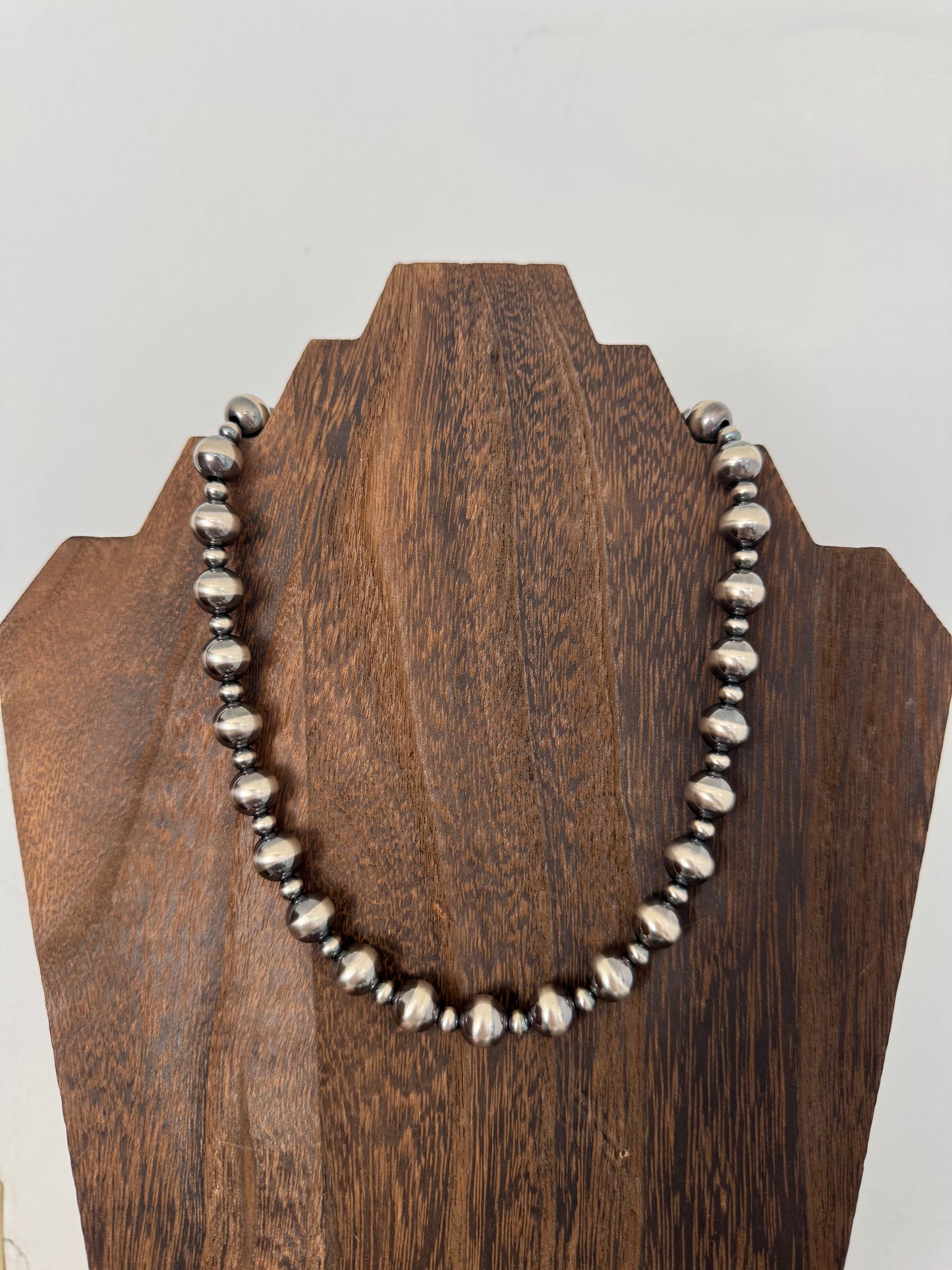 5mm/10mm Alternating Sterling Pearl Necklace