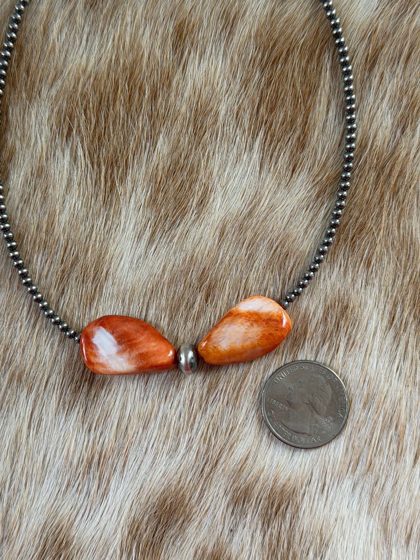 14” Orange Spiny Oyster Shell Necklace