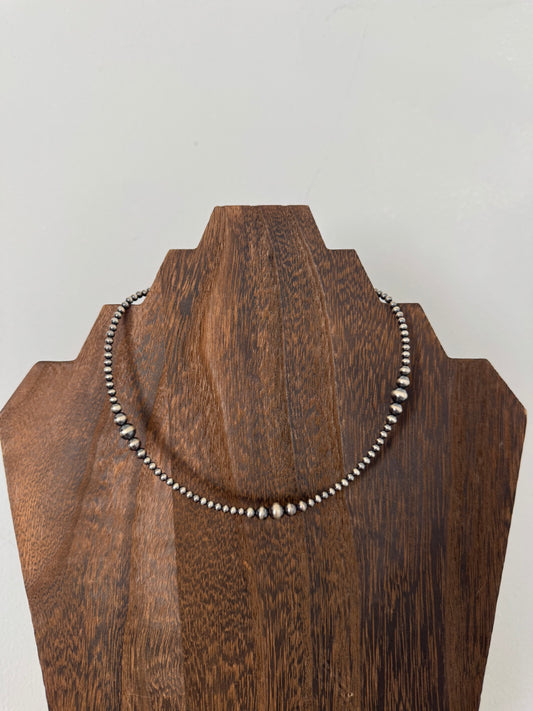 3-6mm Dainty Graduated Sterling Pearl Necklace