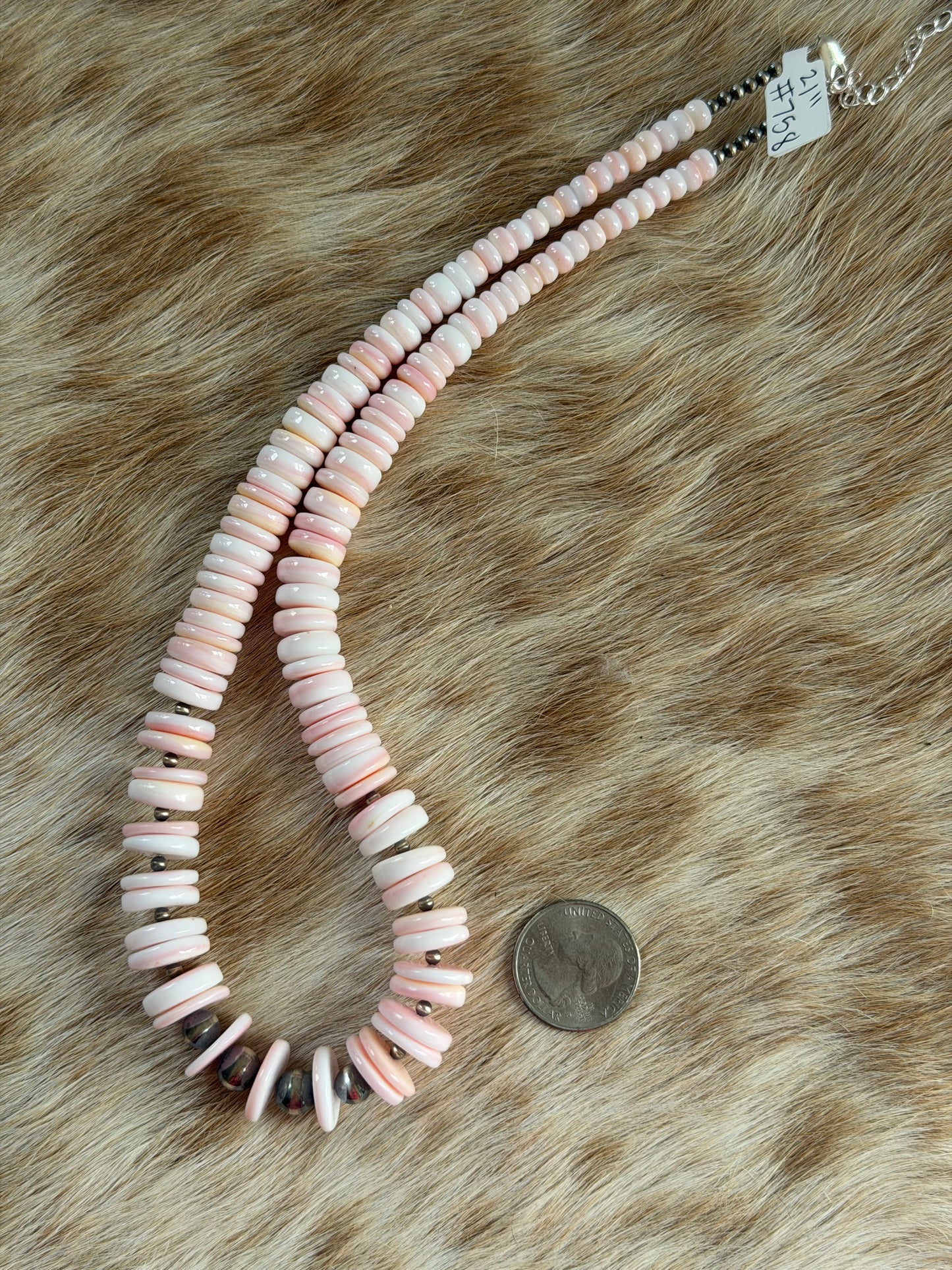 21" Pink Conch Statement Necklace