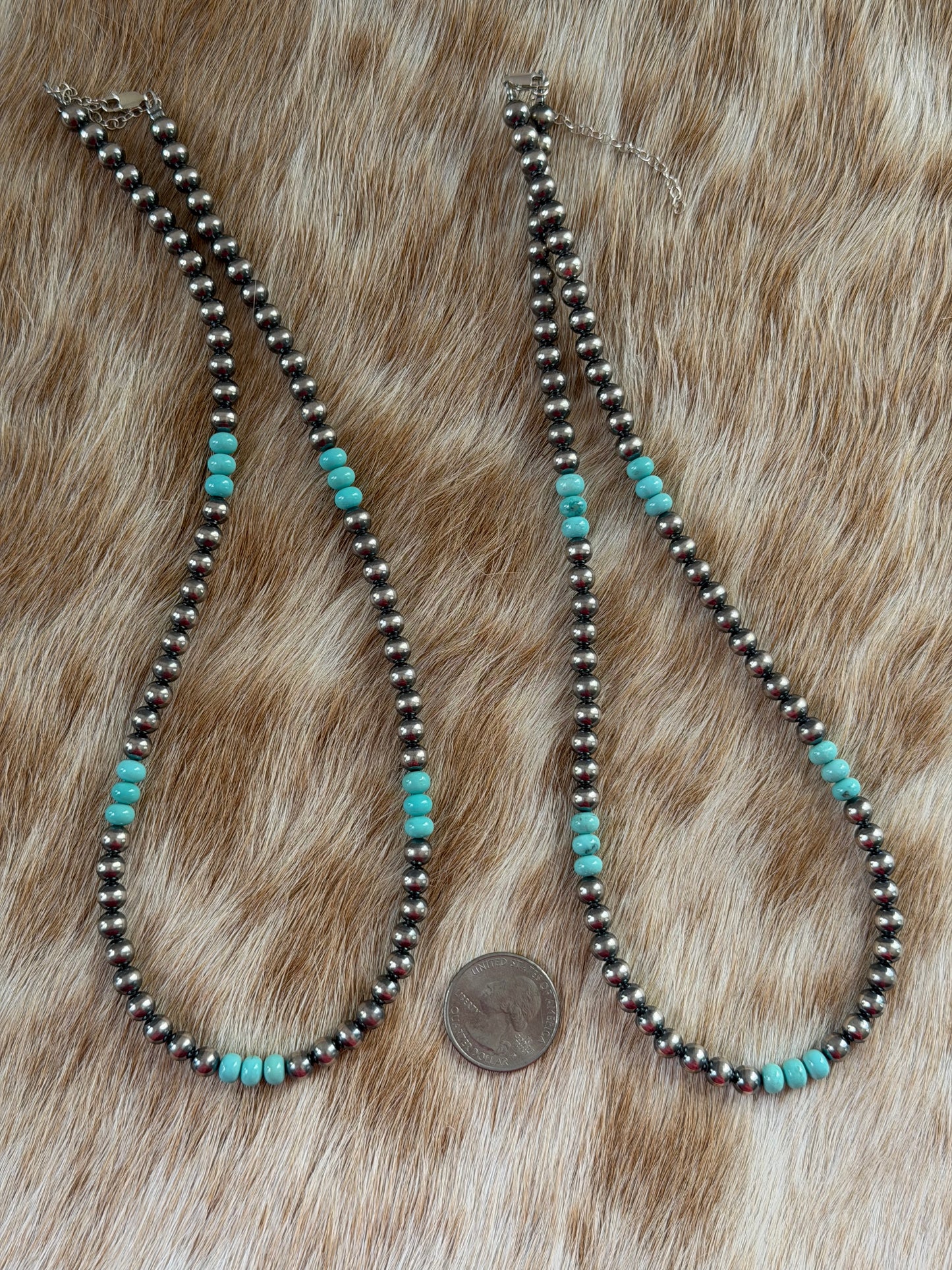 19" 5mm Turquoise Necklace
