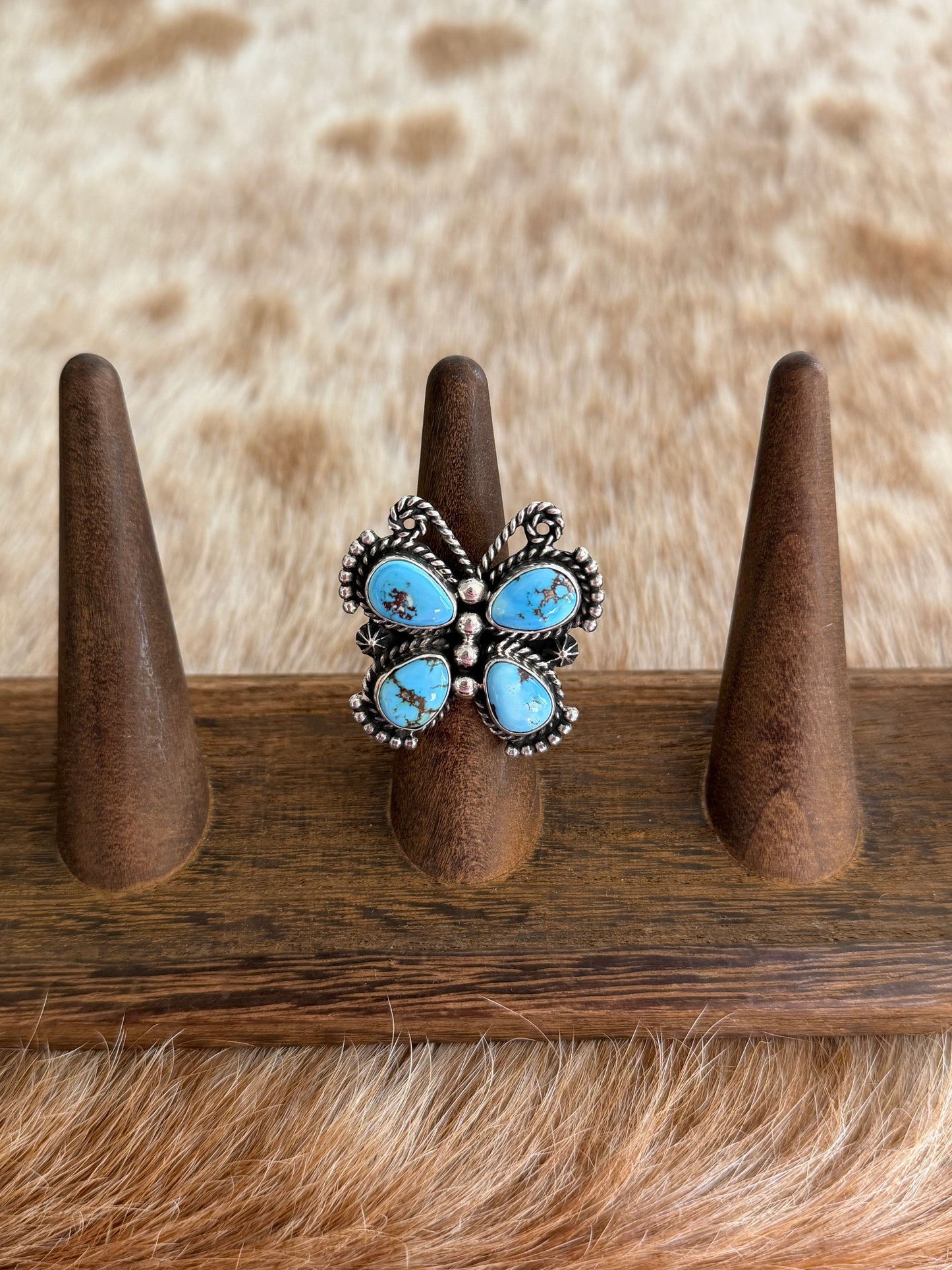 Size 7 Golden Hills Turquoise Butterfly Ring