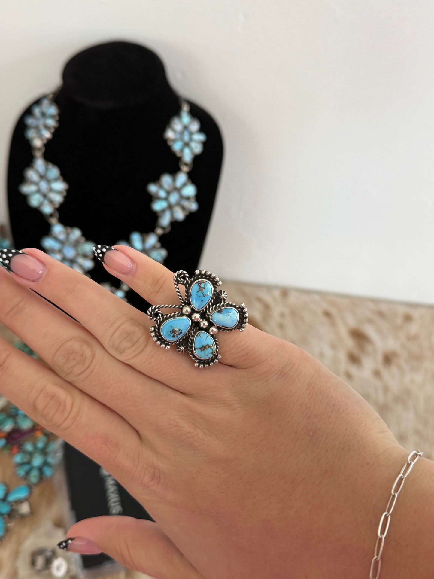 Size 7 Golden Hills Turquoise Butterfly Ring