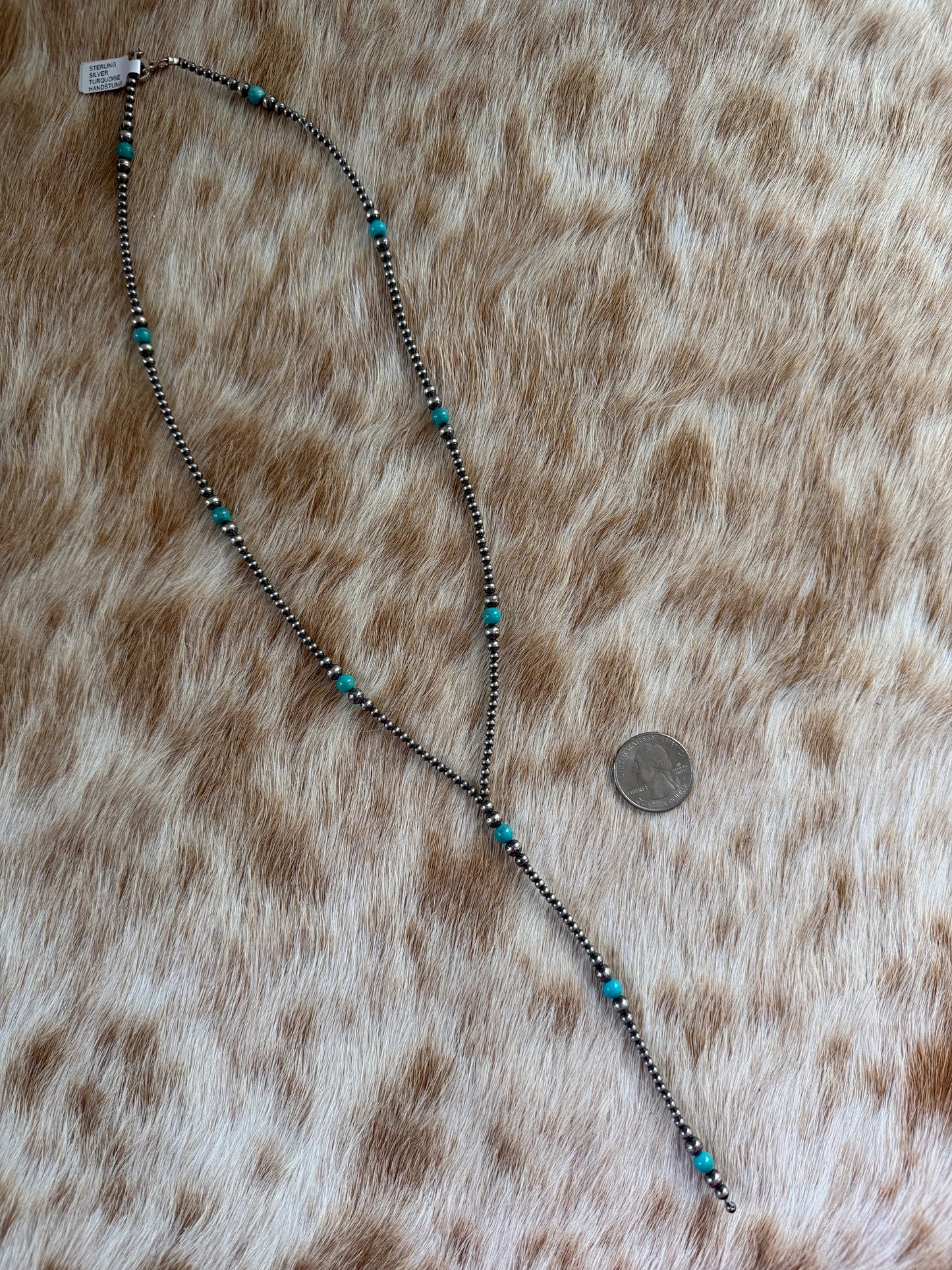 24” Turquoise 3-6mm Graduated Lariat