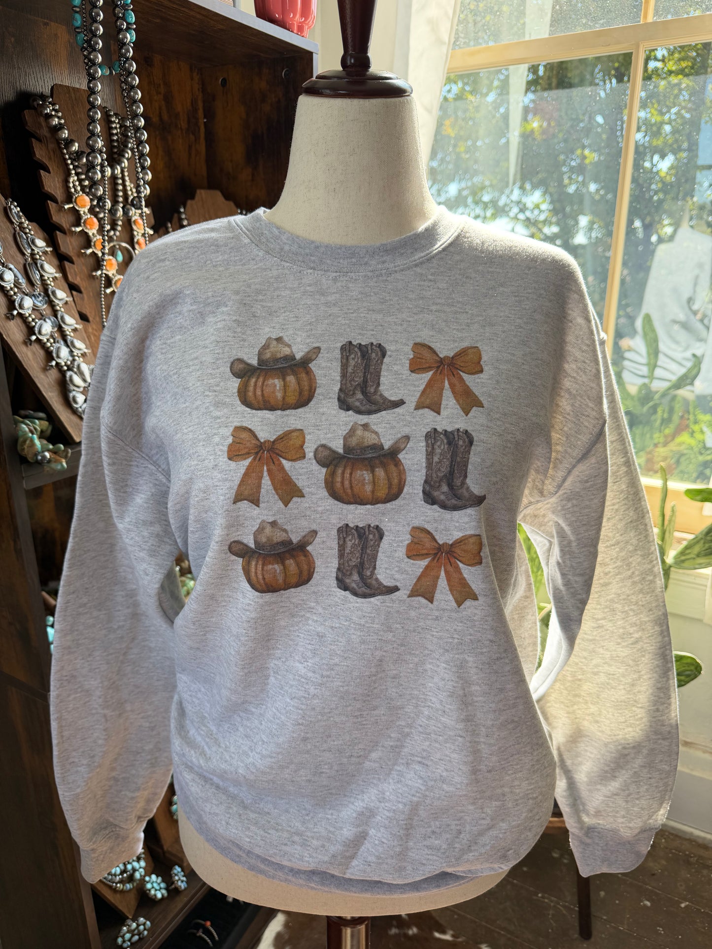 Fall Pumpkins and Boots Crewneck