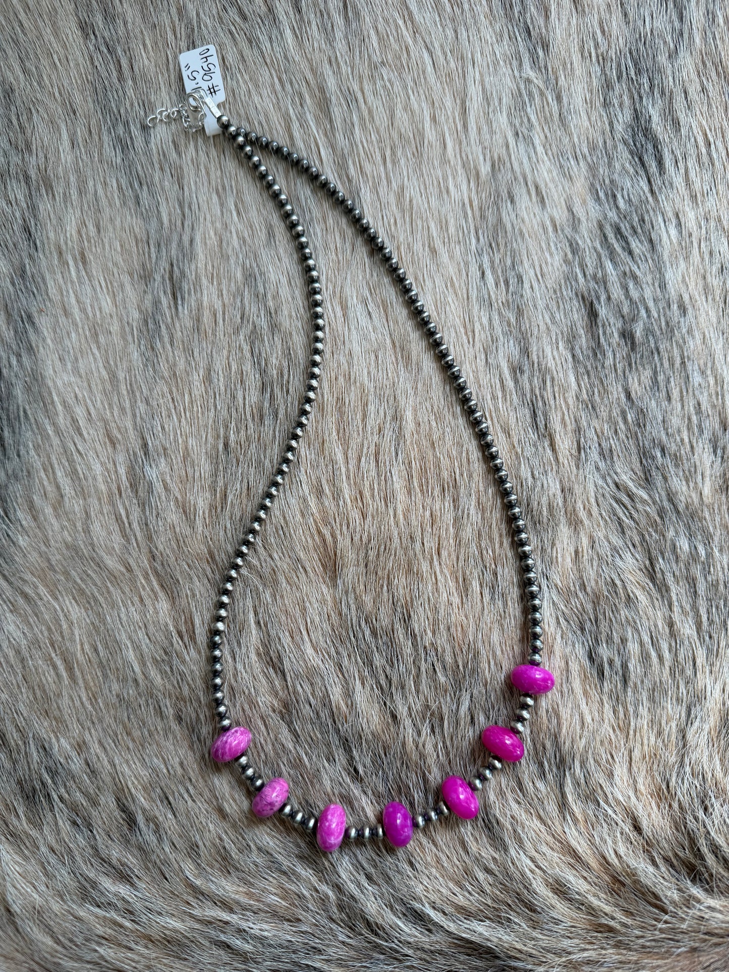 21.5" Magenta Jade Necklace
