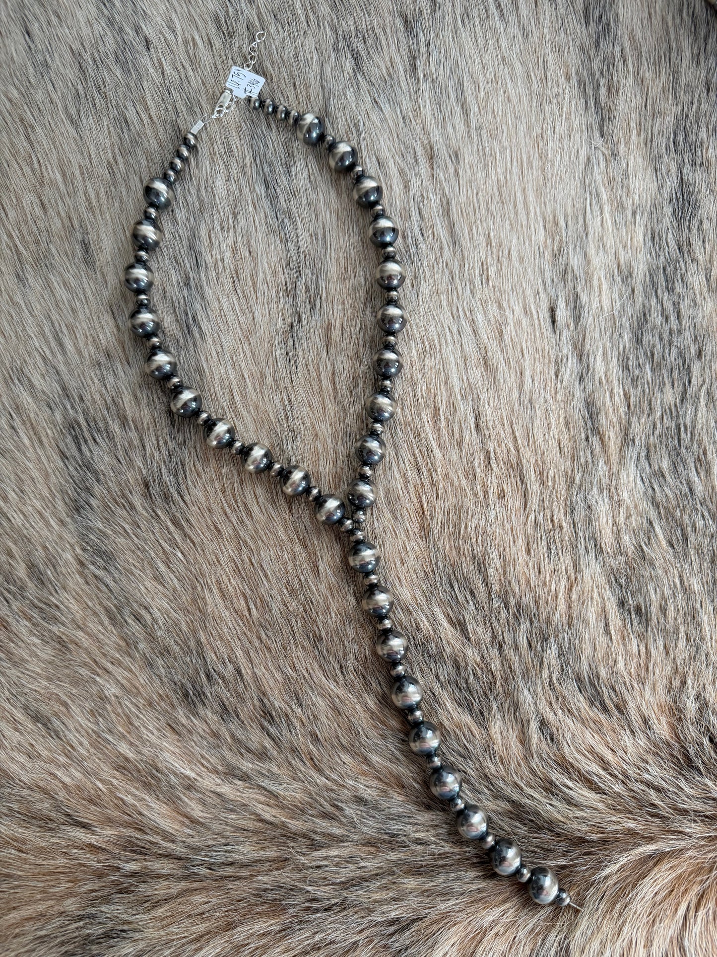 16.75" 6/12mm Sterling Pearl Lariat Necklace
