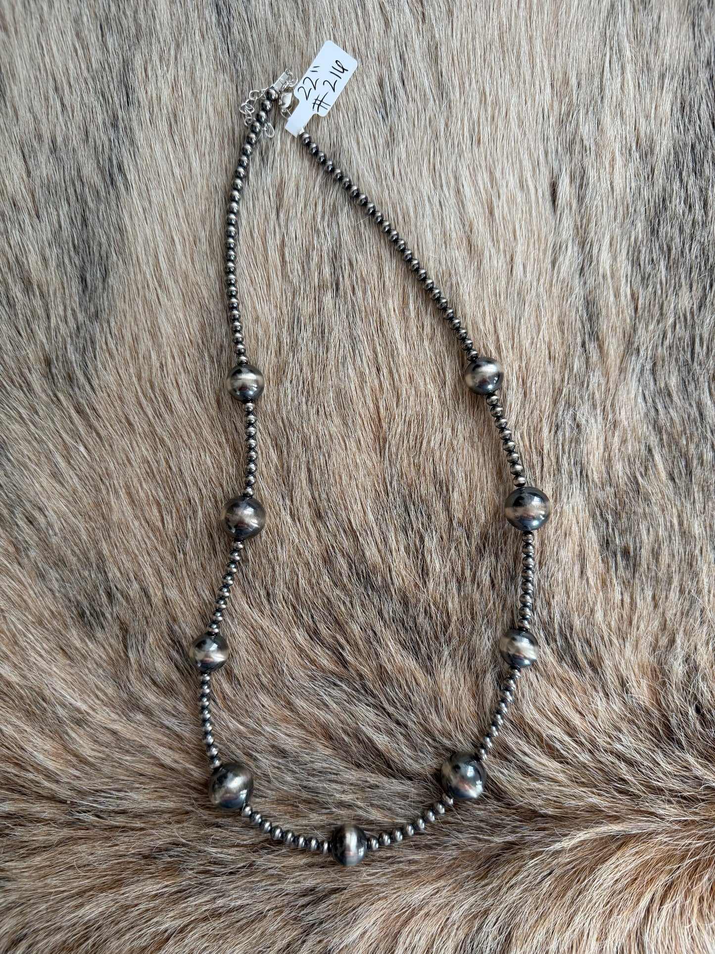 22" 4-14mm Sterling Pearl Necklace