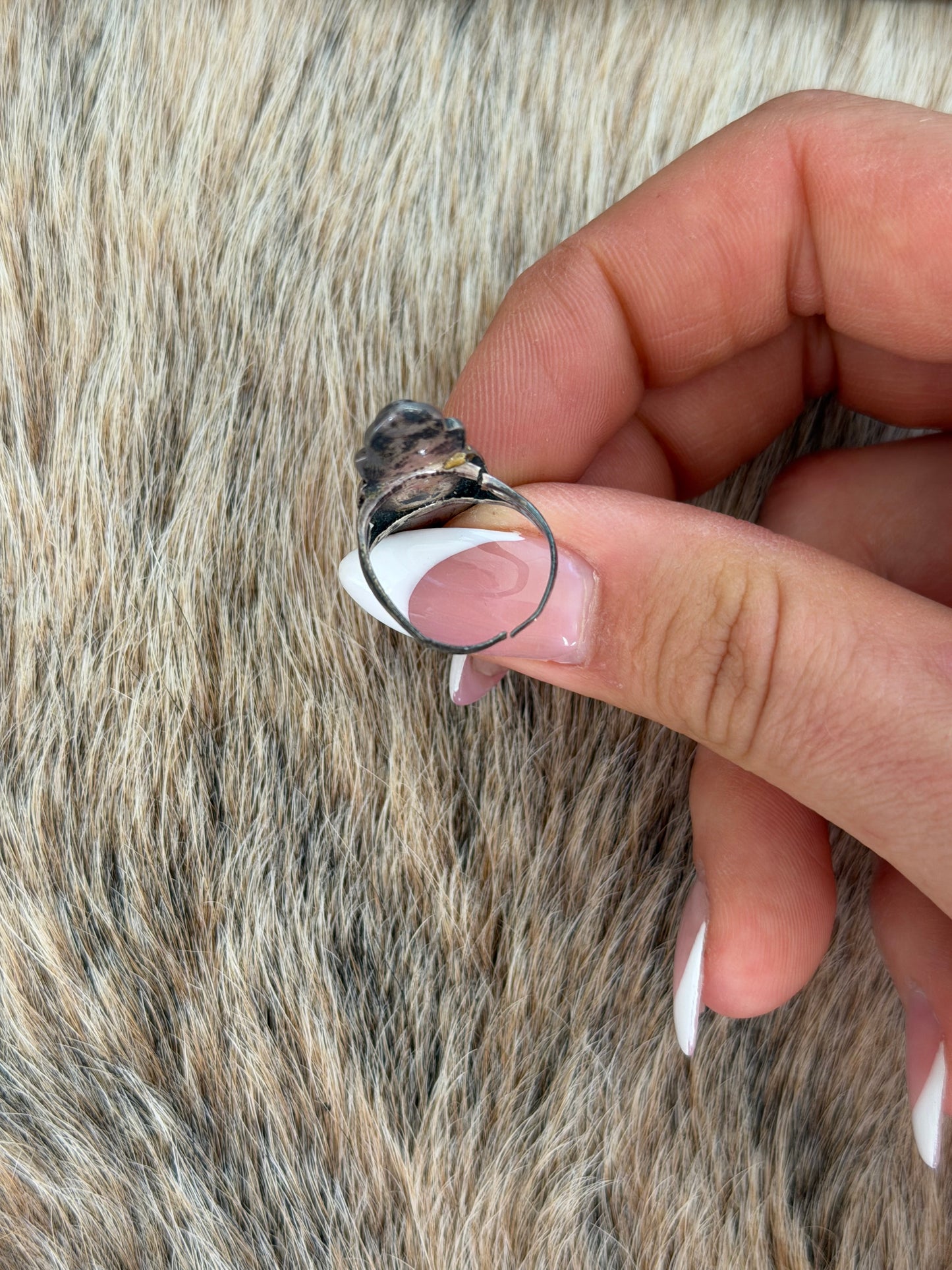 Size 5 Vintage Black Onyx Ring
