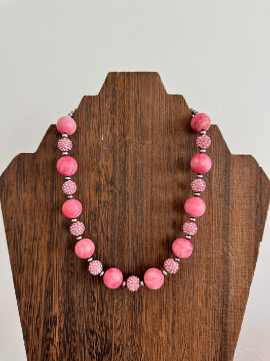 Pink Rhinestone Necklace