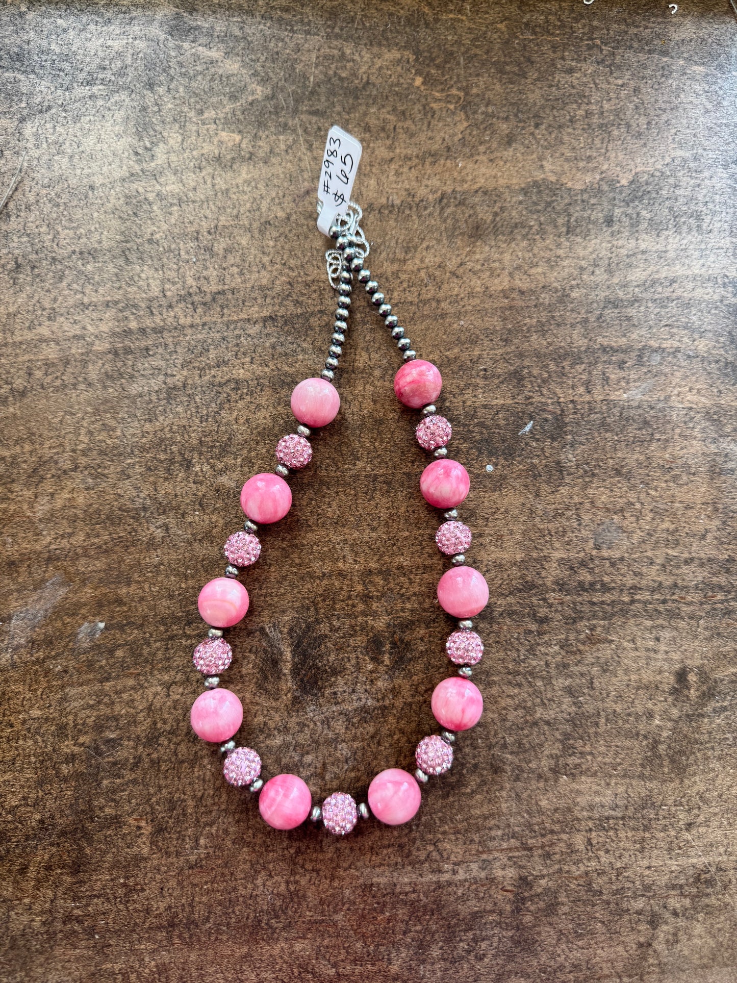 Pink Rhinestone Necklace