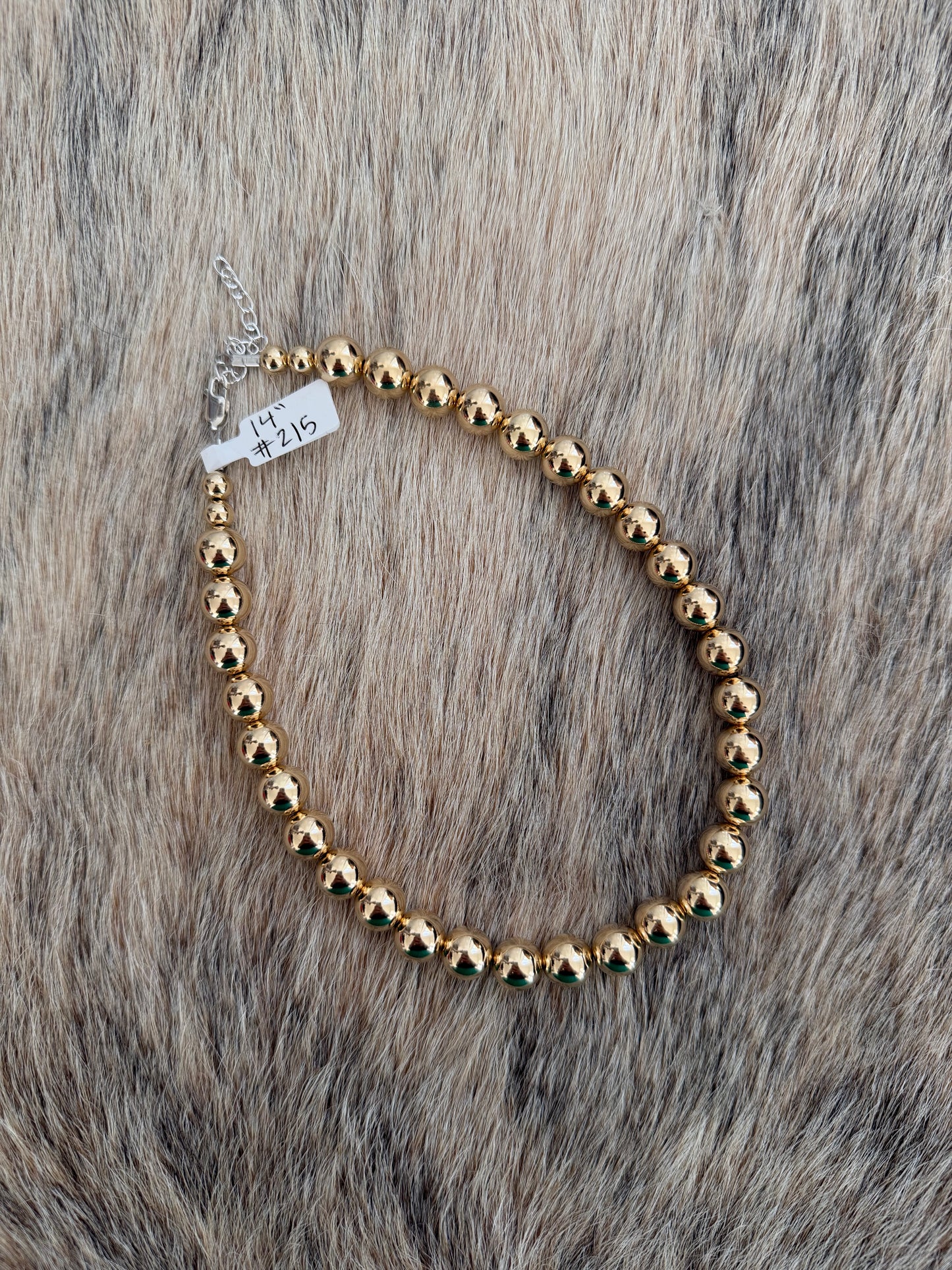 14" 10mm Gold Filled Bead Necklace