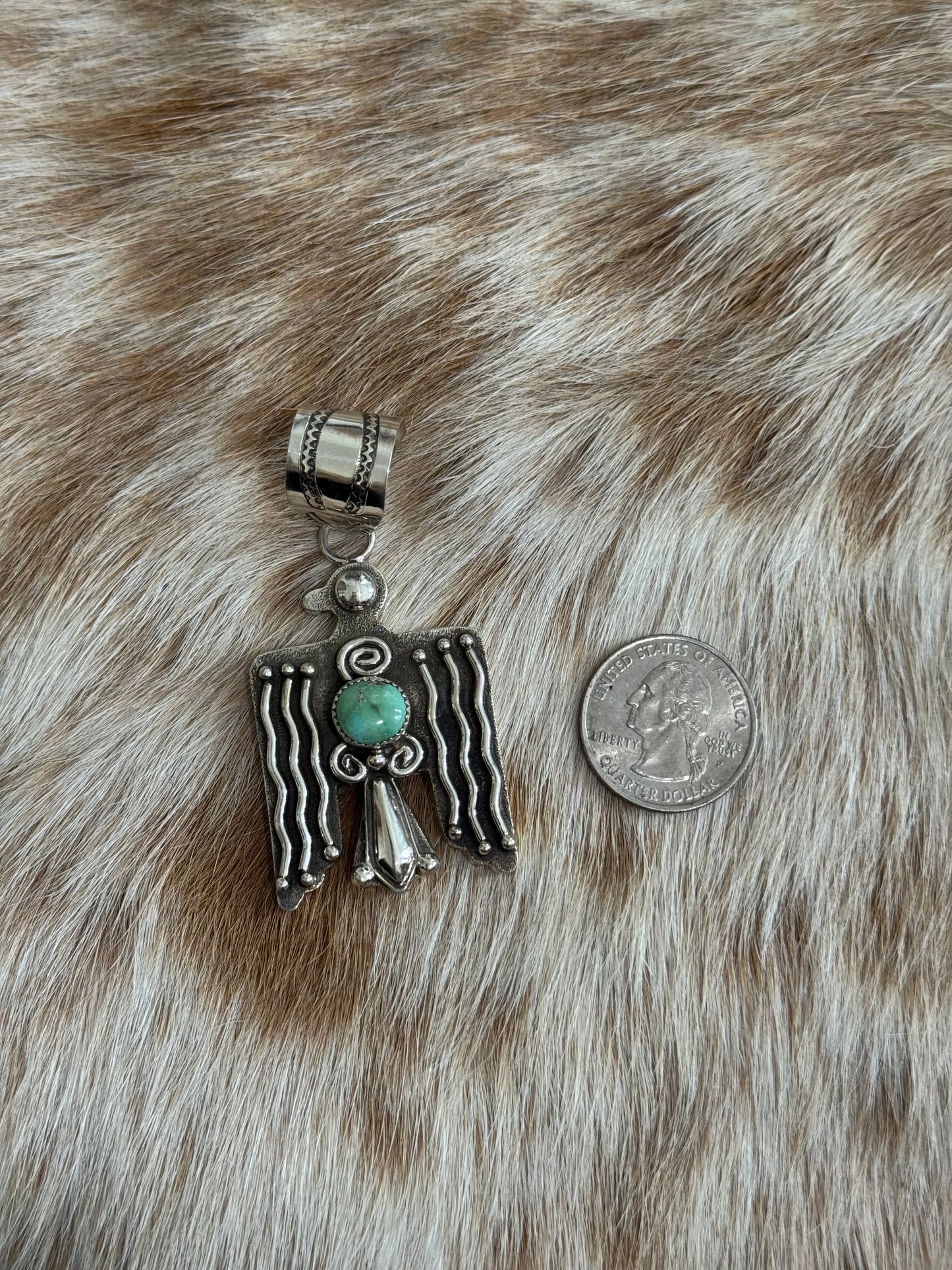 Sonoran Gold Turquoise Thunderbird Pendant