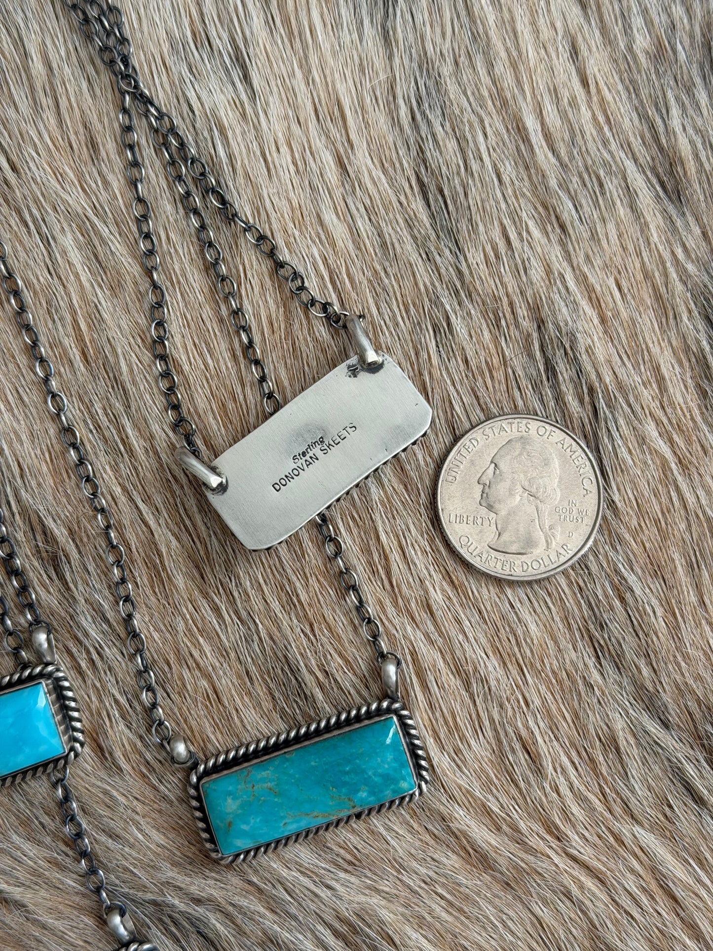 Kingman Turquoise Bar Necklace
