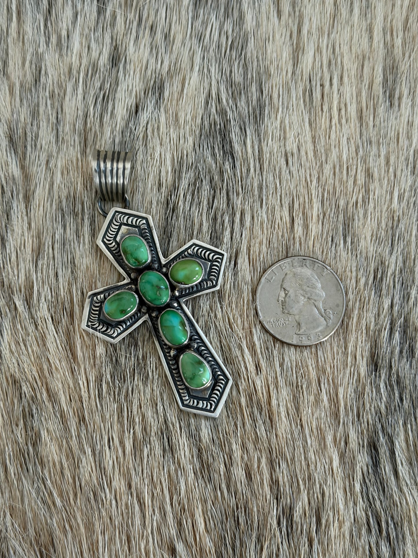 Sonoran Gold Turquoise Cross Pendant