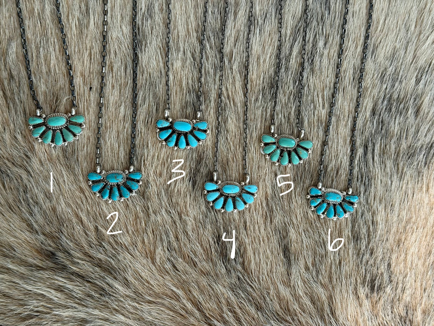 Kingman Turquoise Half Cluster Necklace