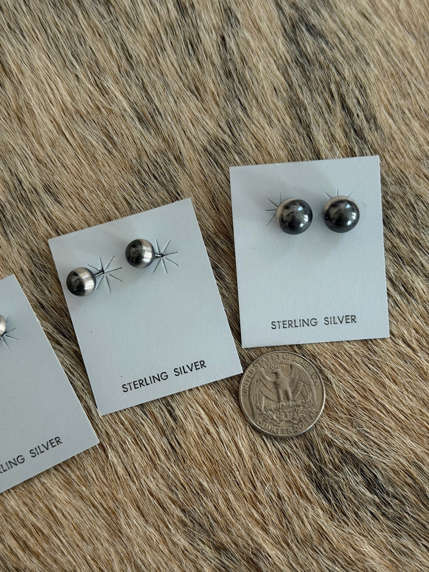 Sterling Pearl Stud Earrings