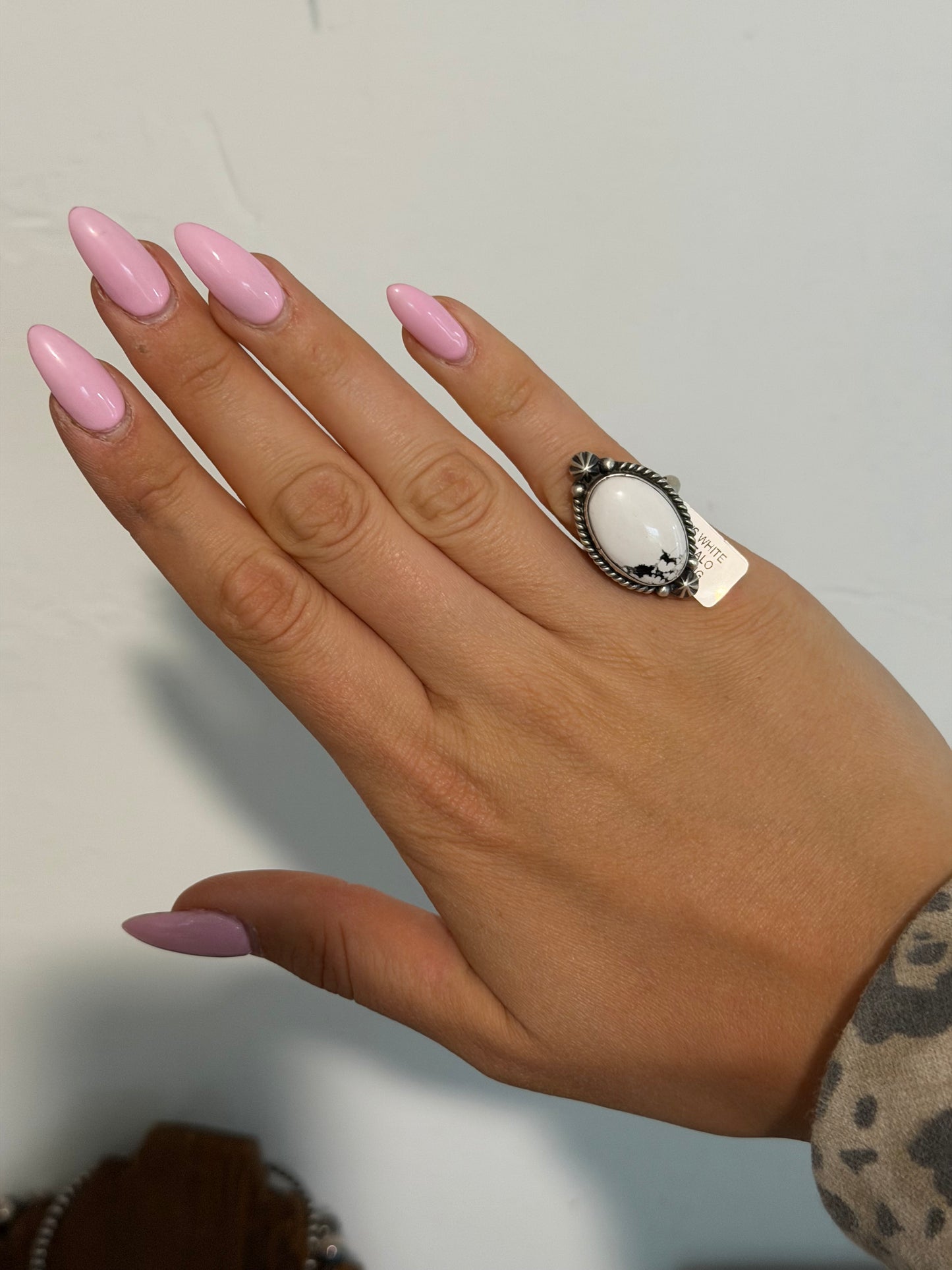 Adjustable White Buffalo Ring