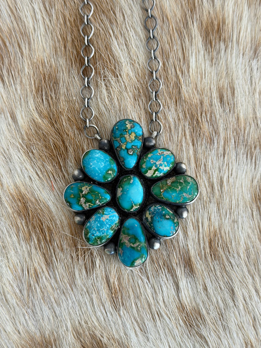 Sonoran Gold Turquoise Cluster Necklace