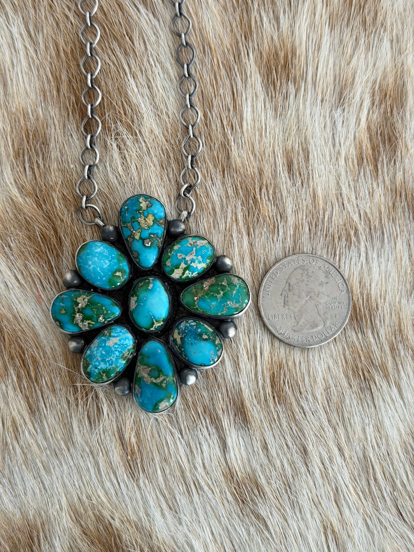 Sonoran Gold Turquoise Cluster Necklace