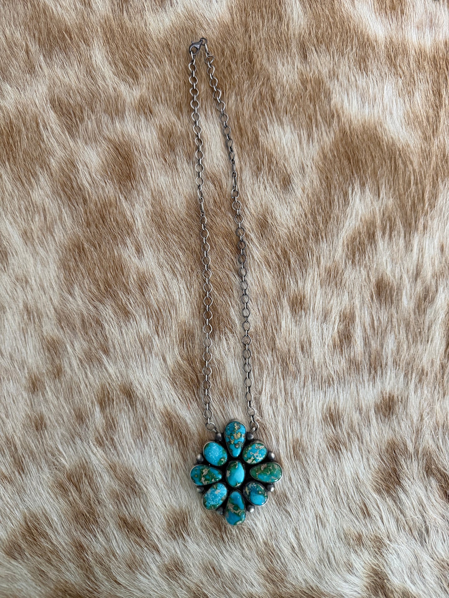 Sonoran Gold Turquoise Cluster Necklace
