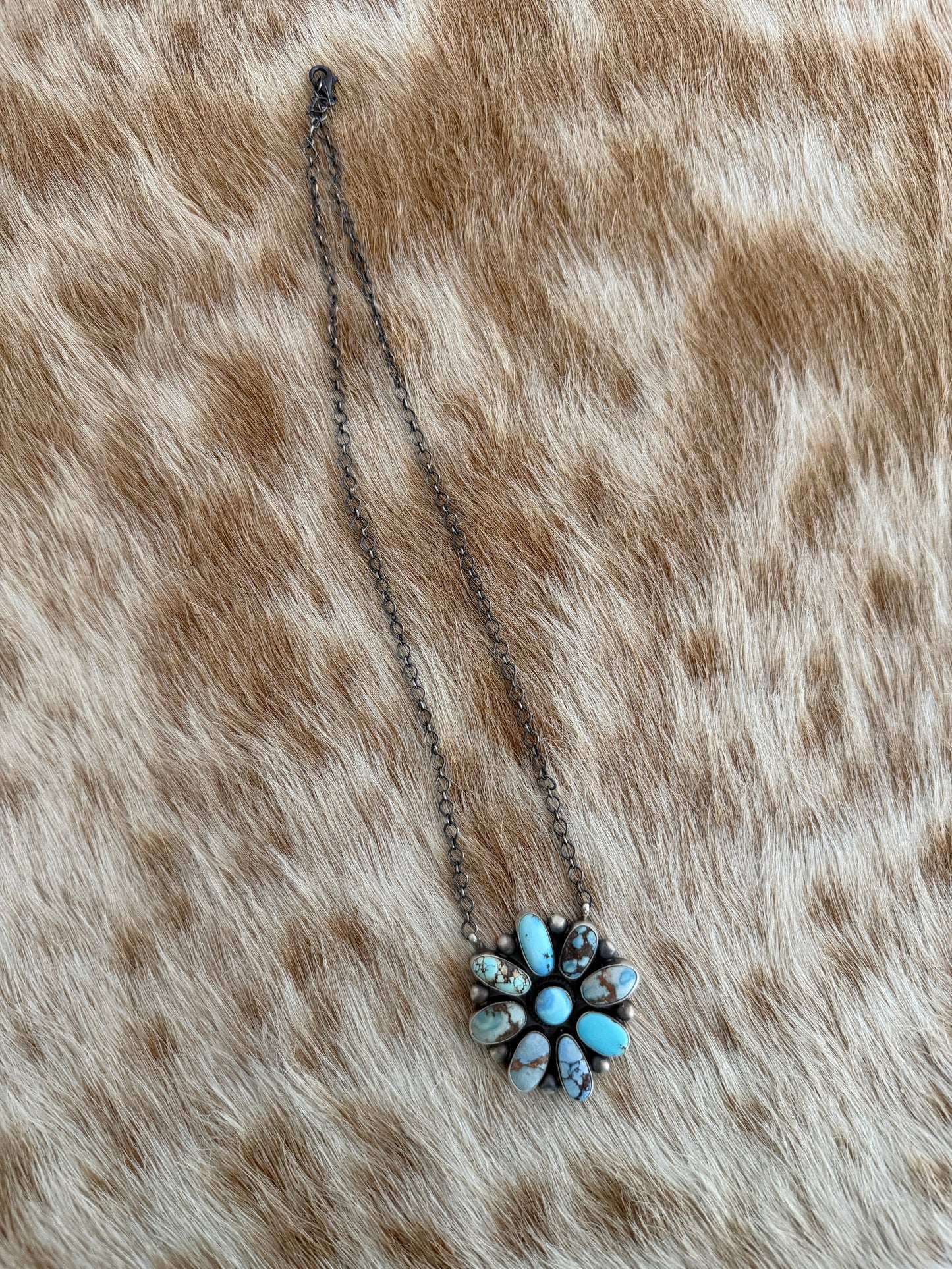 Golden Hills Turquoise Cluster Necklace