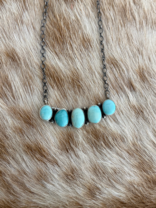 Kingman Turquoise Bar Necklace