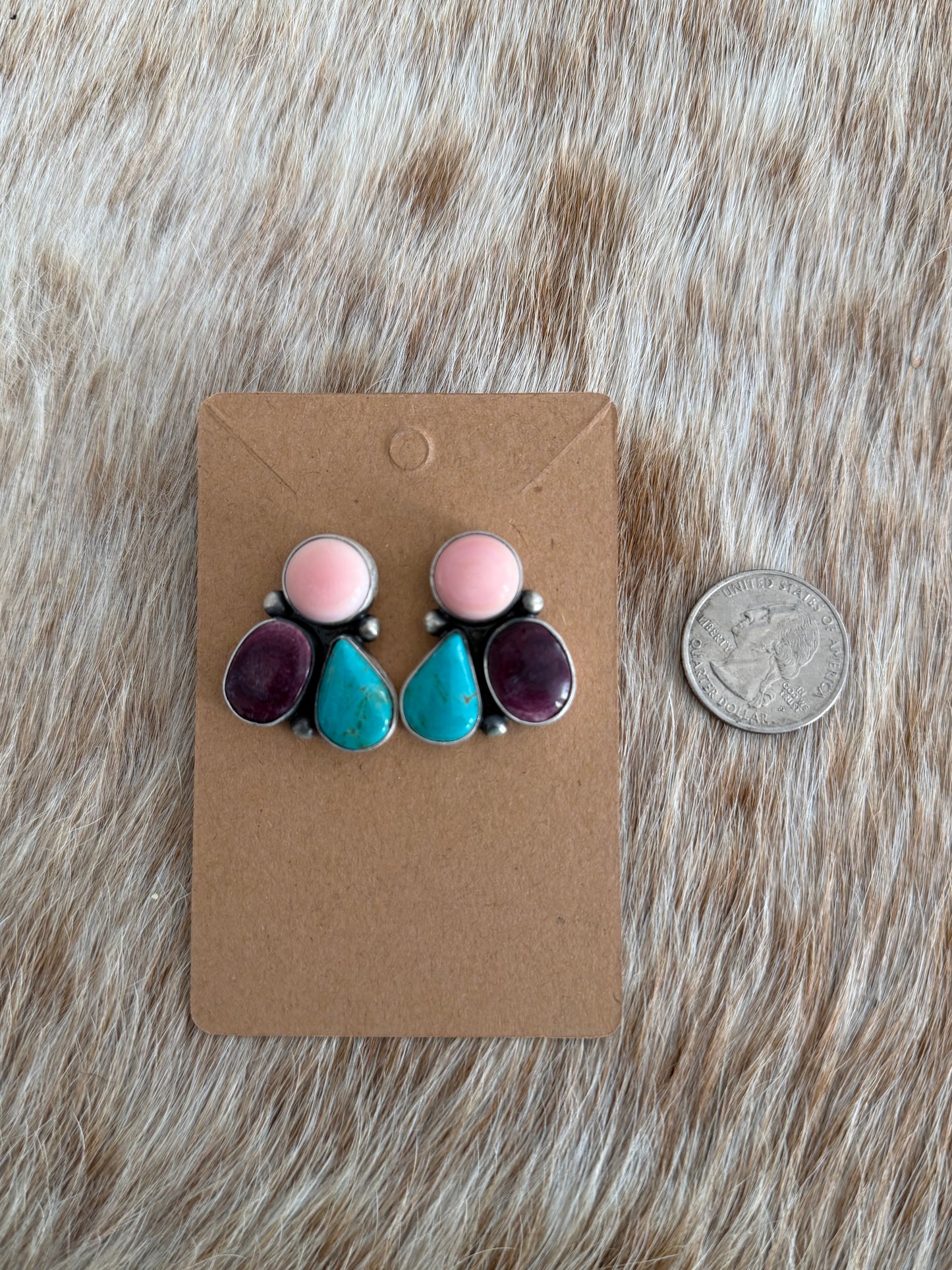 Multi Stone Cluster Earrings