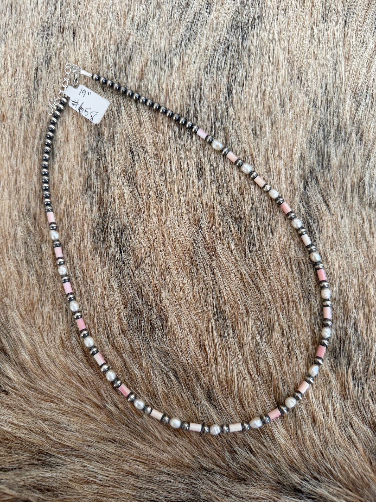 19" Pink Conch and Freshwater Pearl Necklace