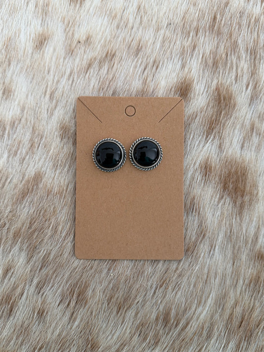Black Onyx Stud Earrings