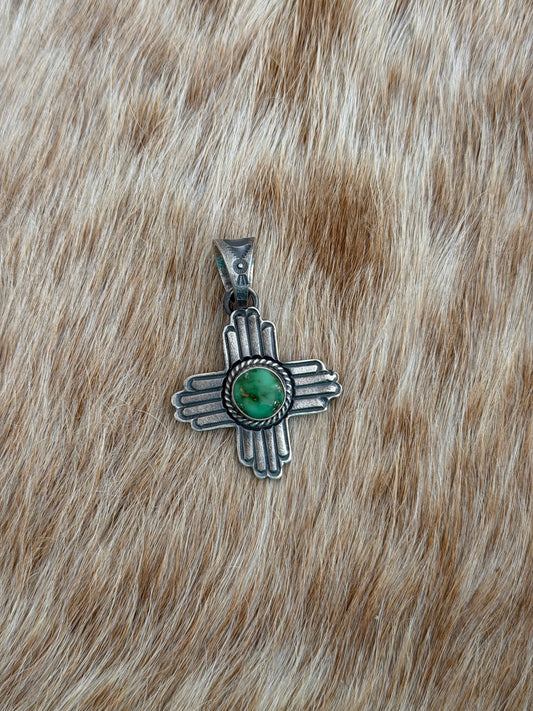 Sonoran Gold Turquoise Zia Pendant