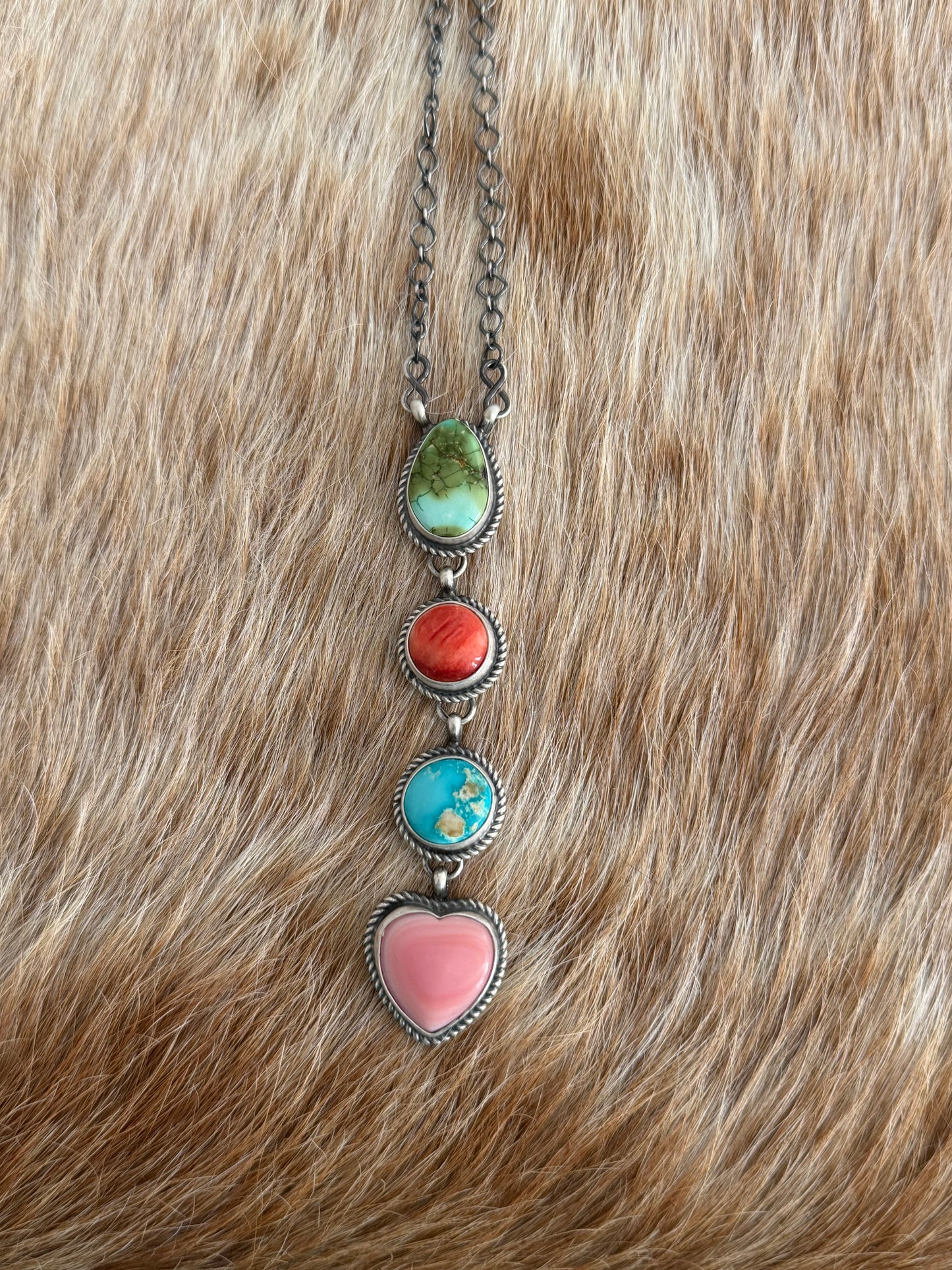 Multi Stone Drop Necklace