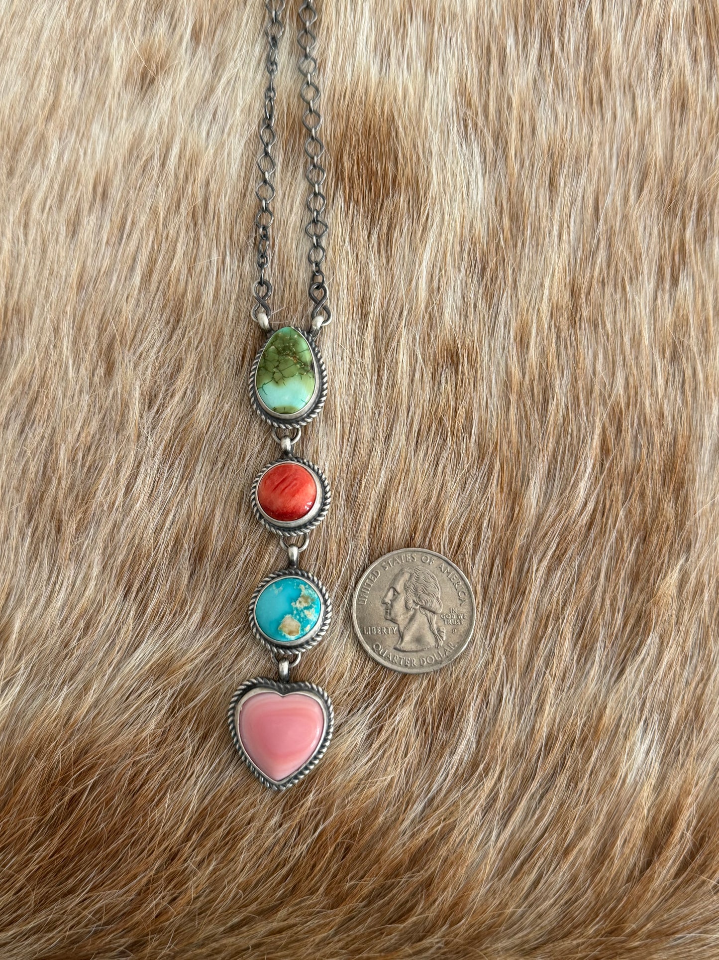 Multi Stone Drop Necklace