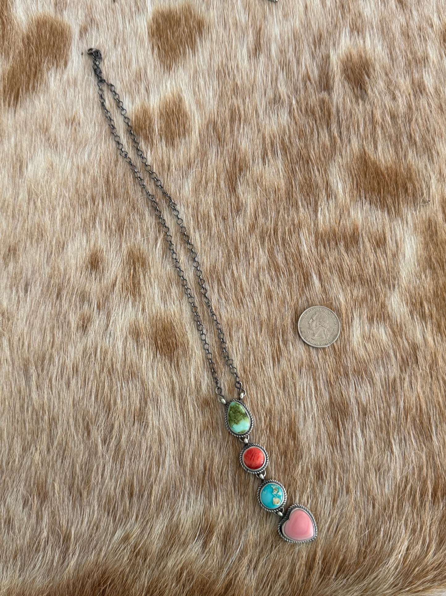Multi Stone Drop Necklace
