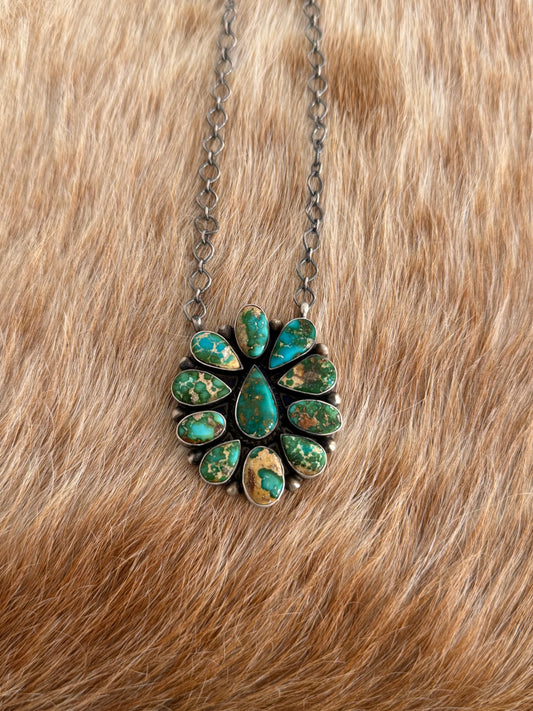 Sonoran Gold Turquoise Cluster Necklace
