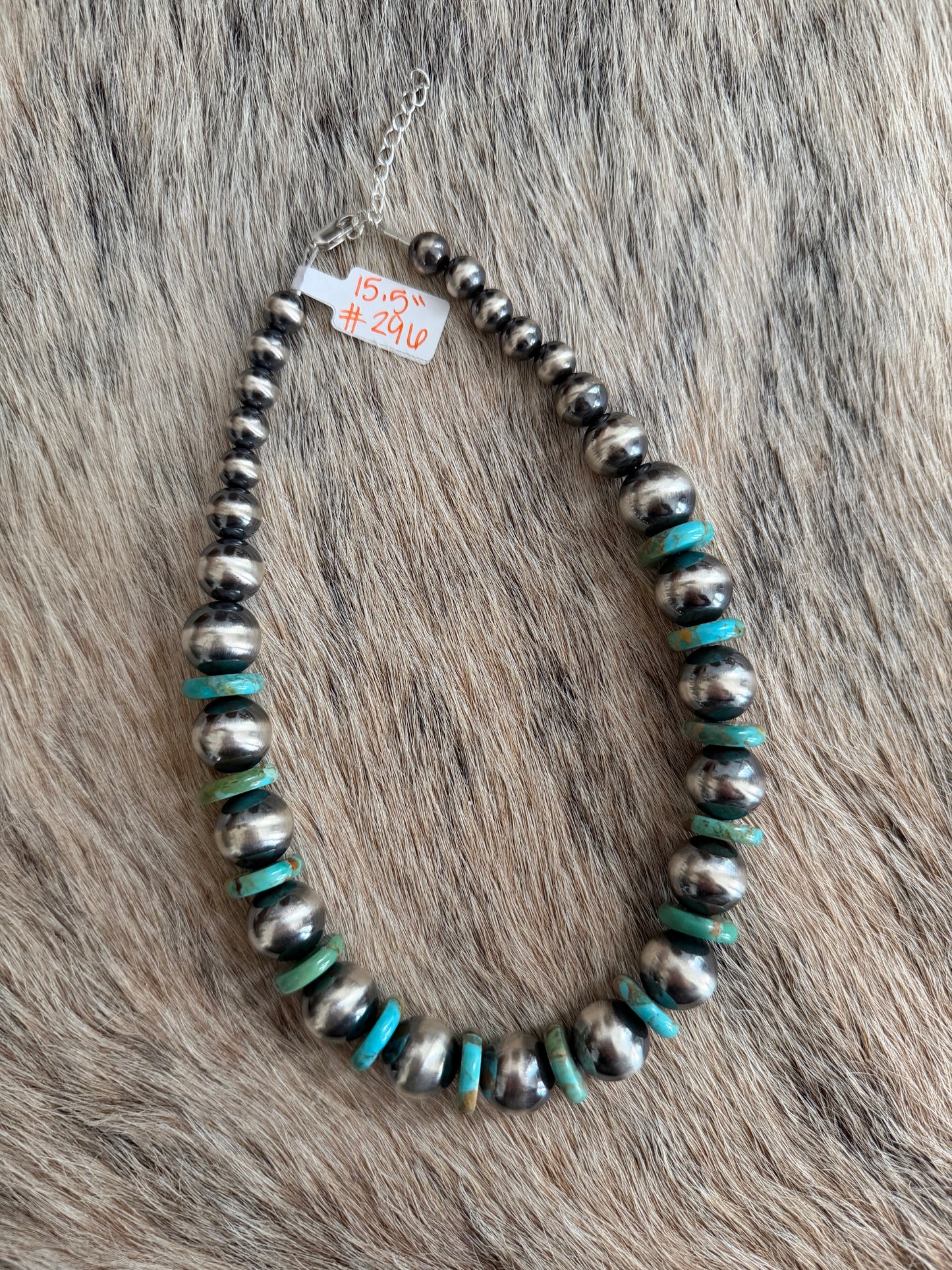 15.5" 14mm Turquoise Necklace