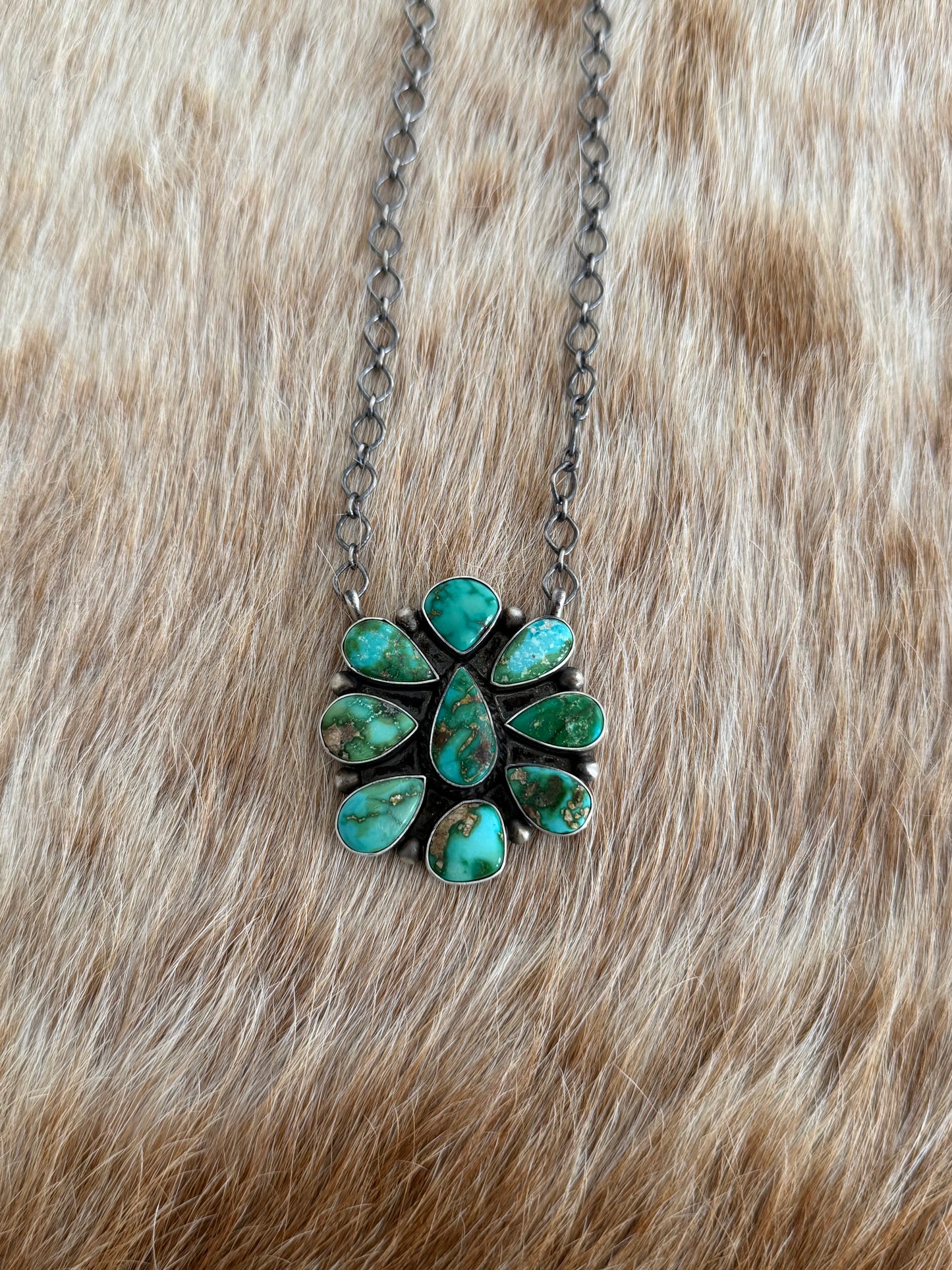 Sonoran Gold Turquoise Cluster Necklace