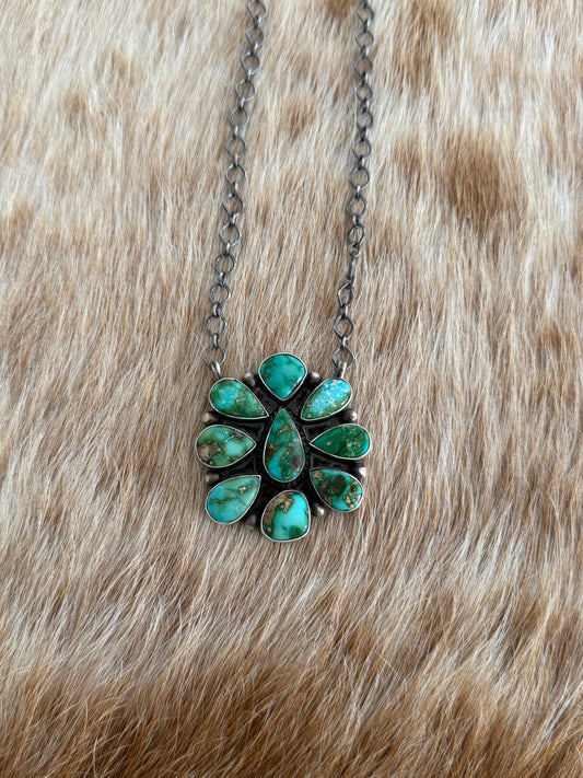 Sonoran Gold Turquoise Cluster Necklace