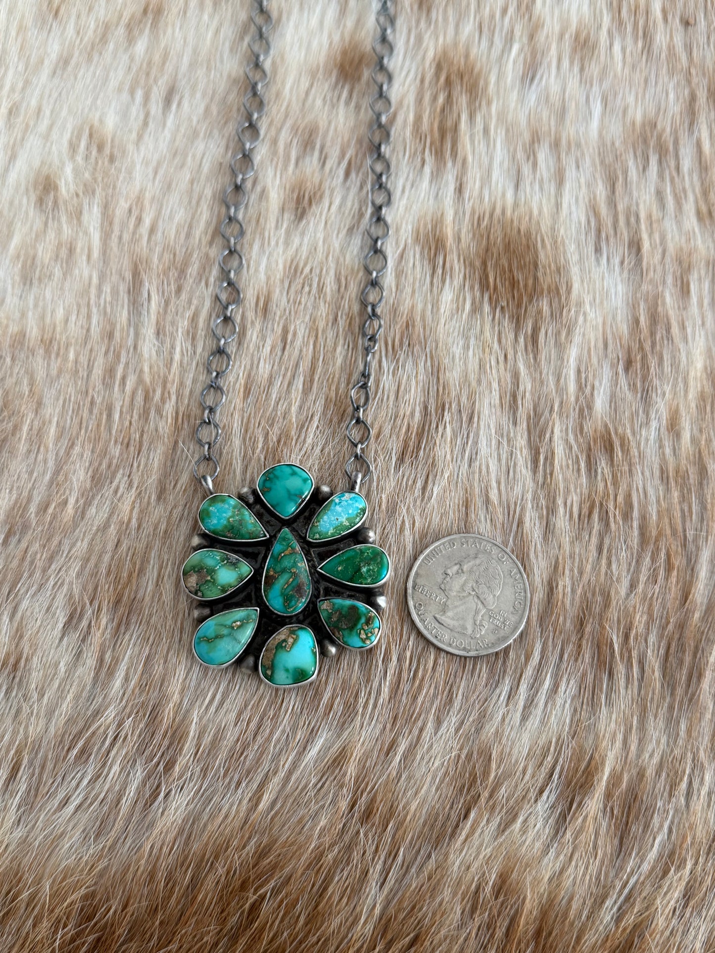 Sonoran Gold Turquoise Cluster Necklace