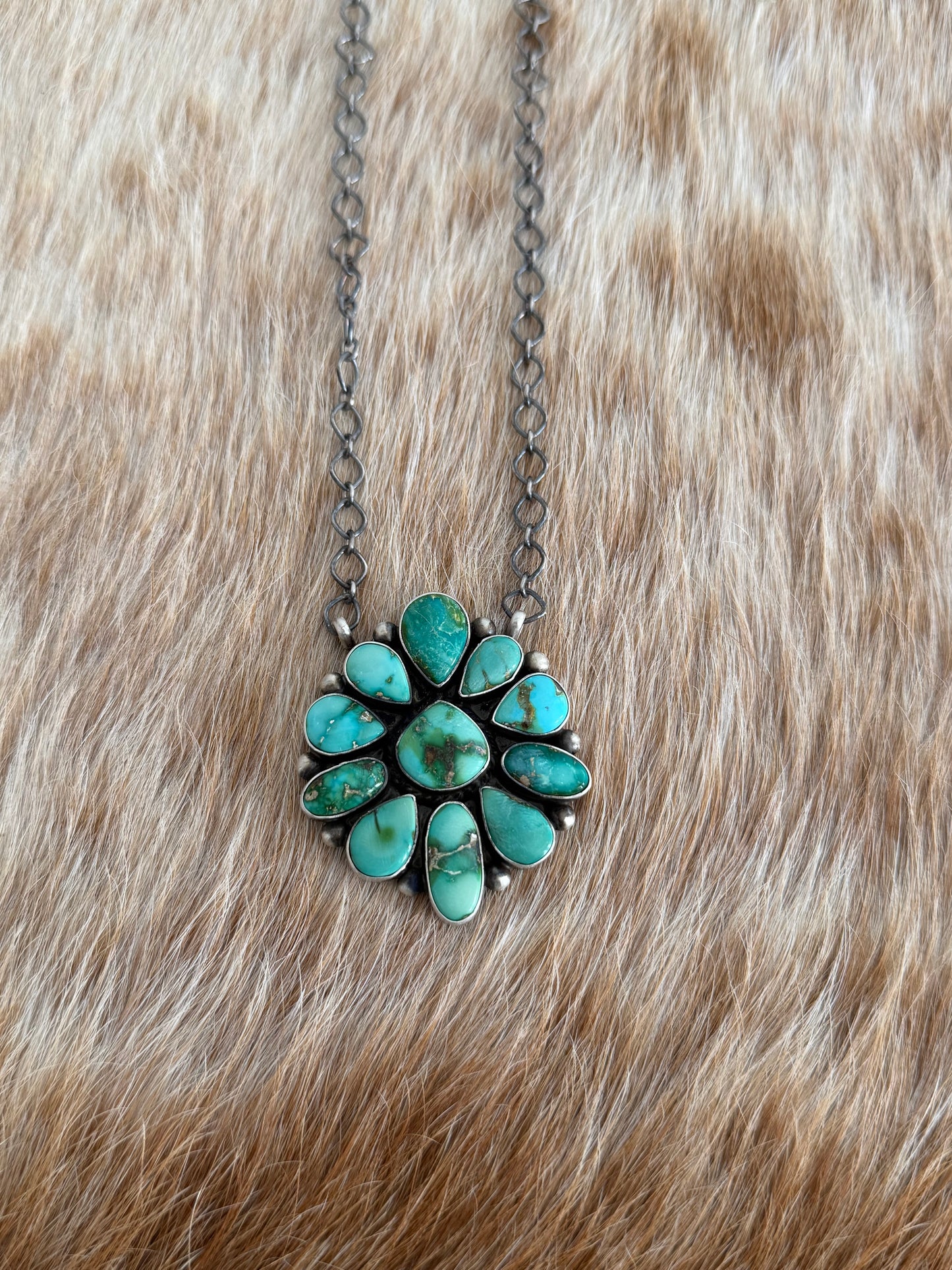 Sonoran Gold Turquoise Cluster Necklace