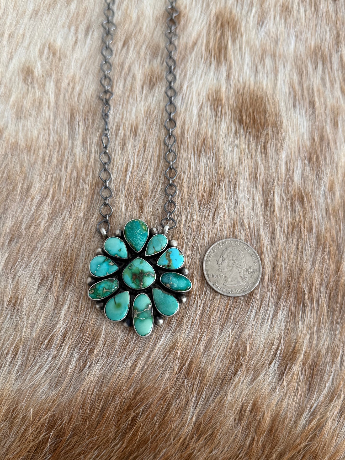 Sonoran Gold Turquoise Cluster Necklace