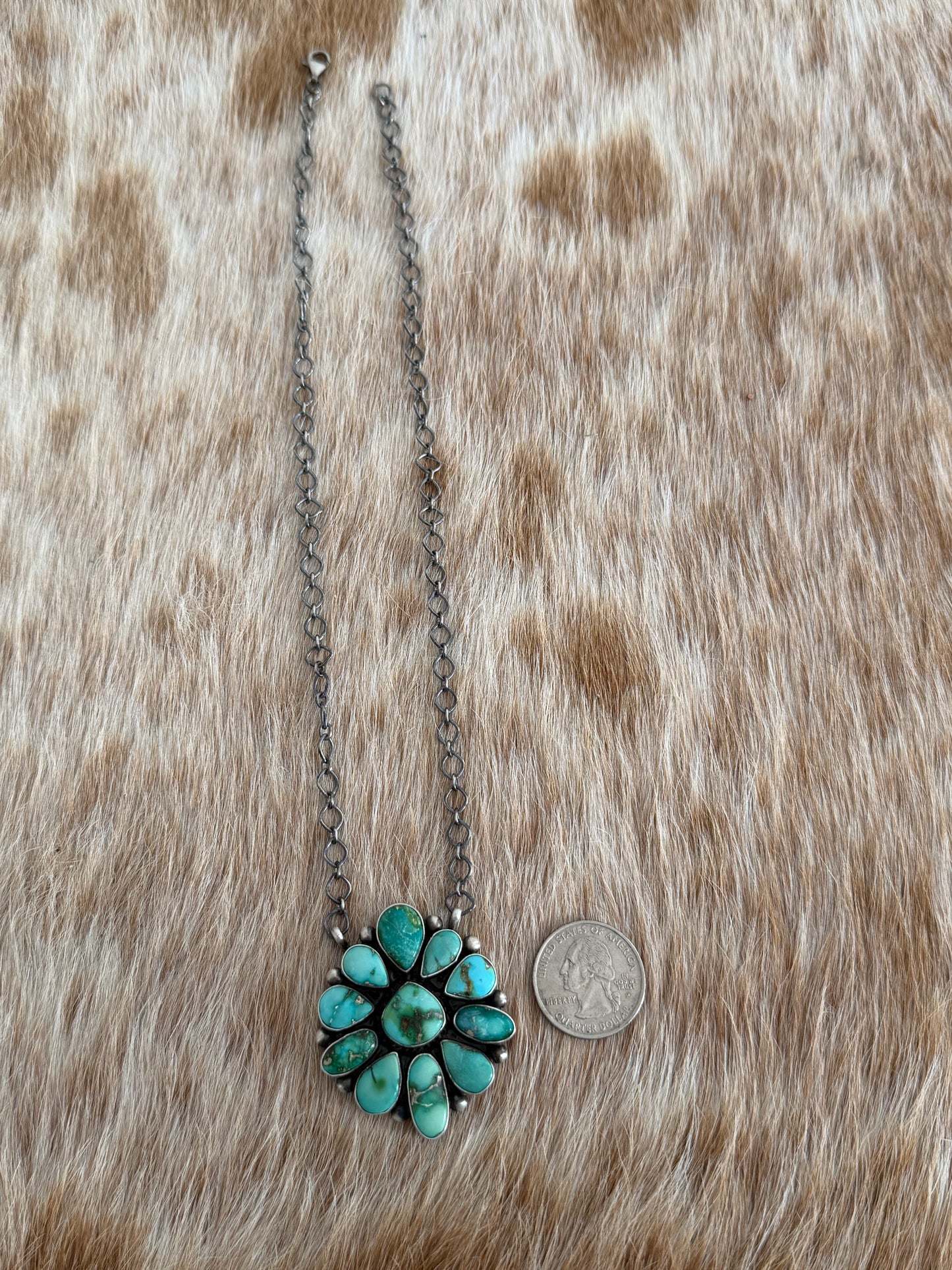 Sonoran Gold Turquoise Cluster Necklace
