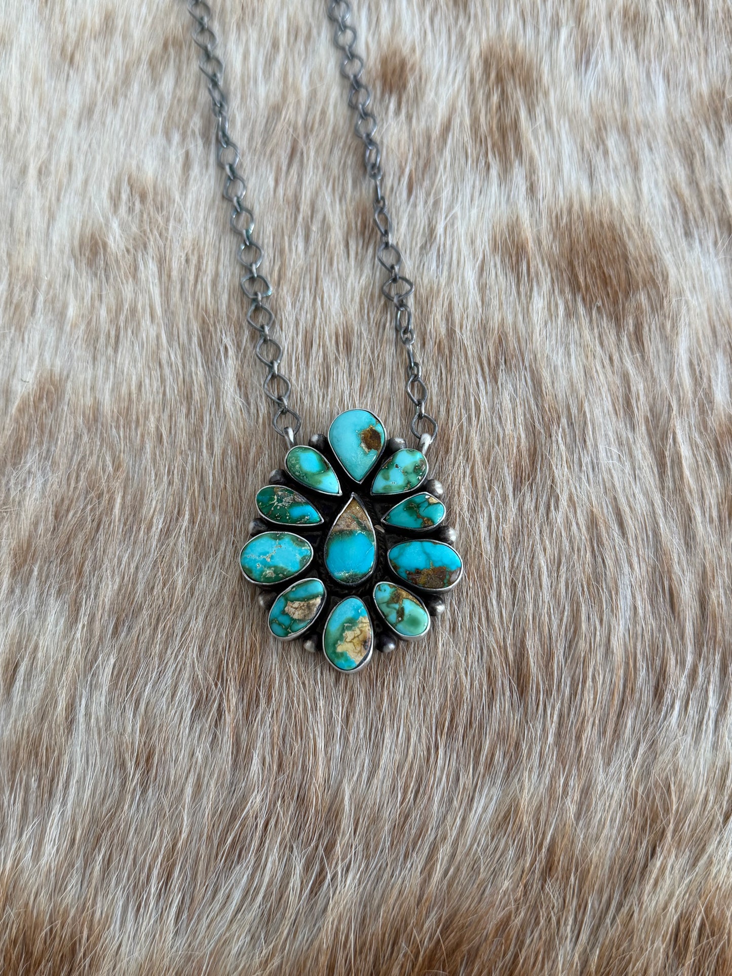 Sonoran Gold Turquoise Cluster Necklace