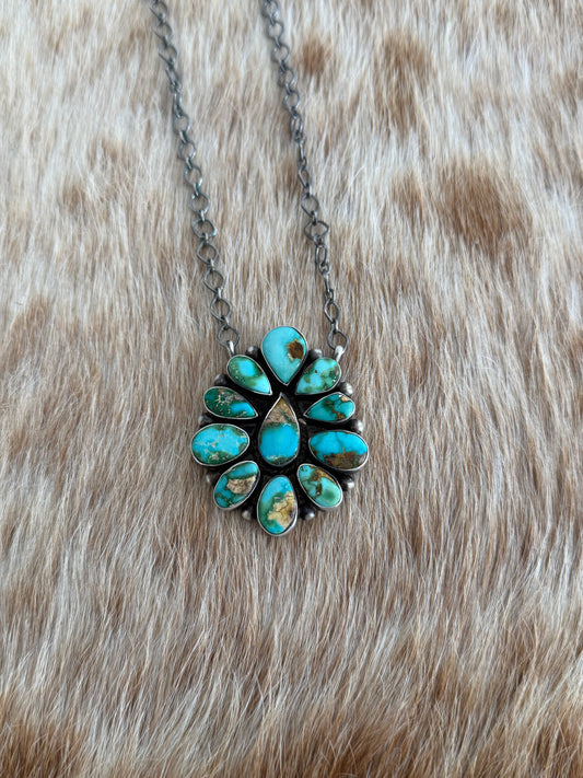 Sonoran Gold Turquoise Cluster Necklace
