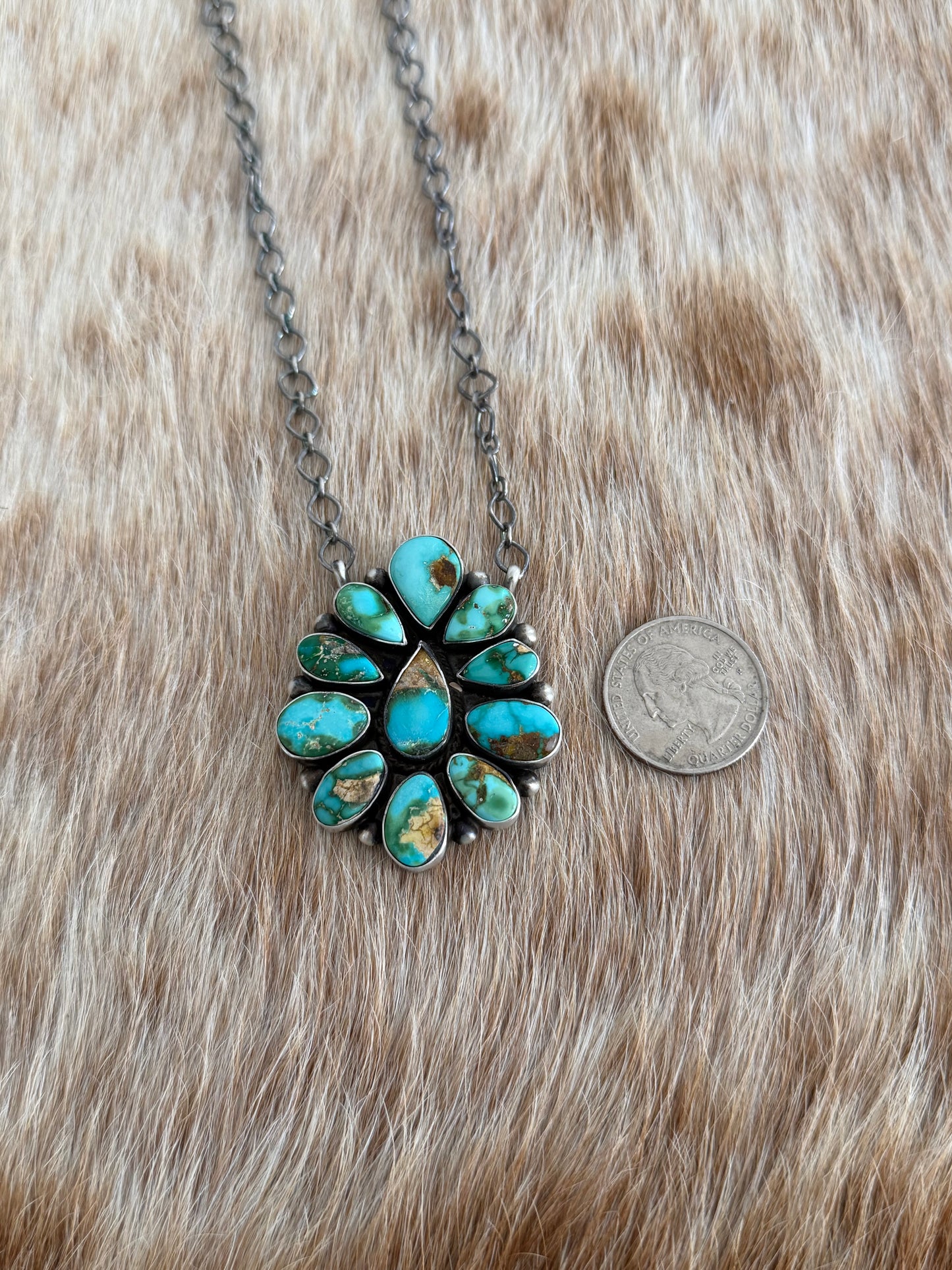 Sonoran Gold Turquoise Cluster Necklace