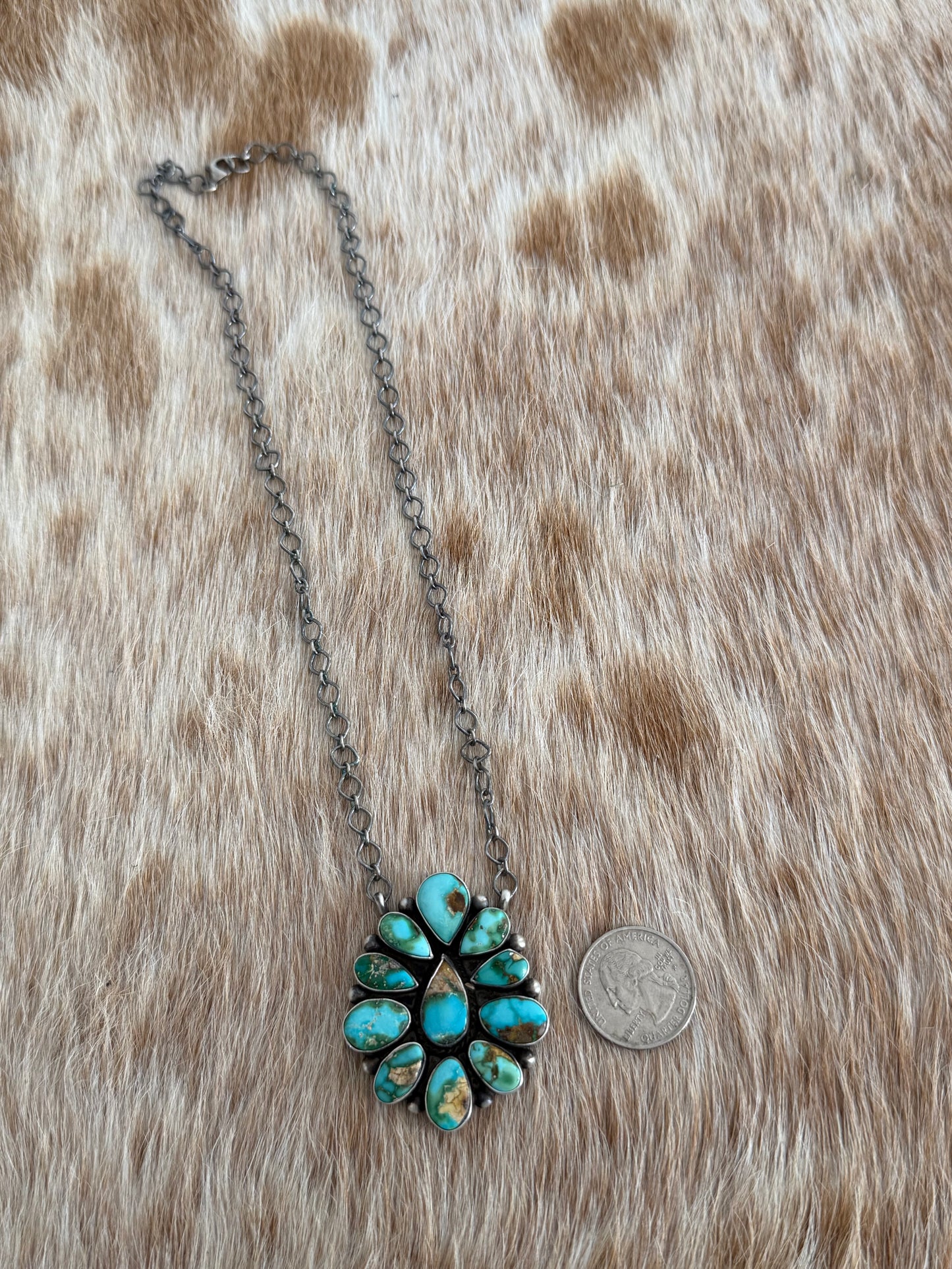 Sonoran Gold Turquoise Cluster Necklace