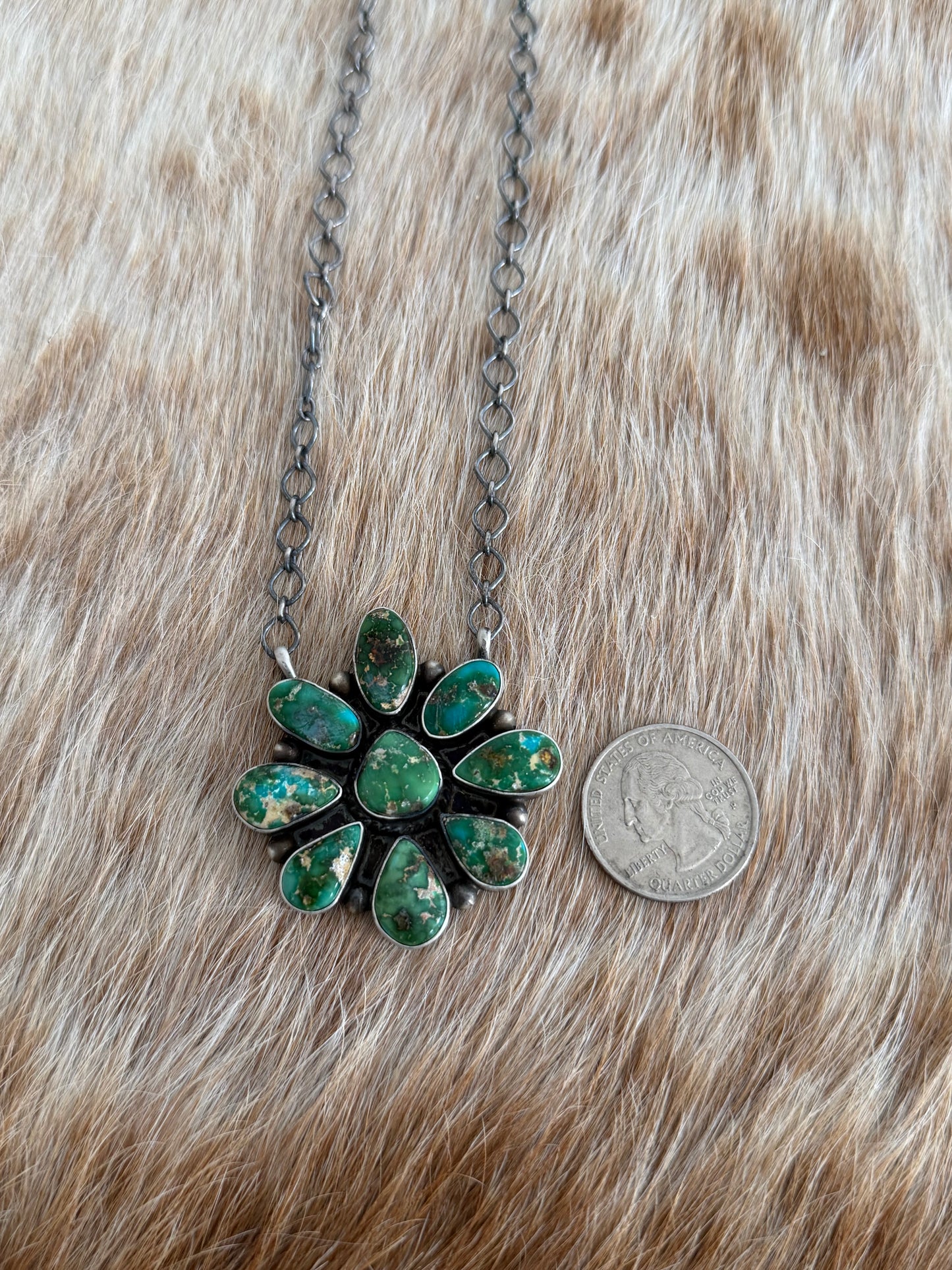 Sonoran Gold Turquoise Cluster Necklace