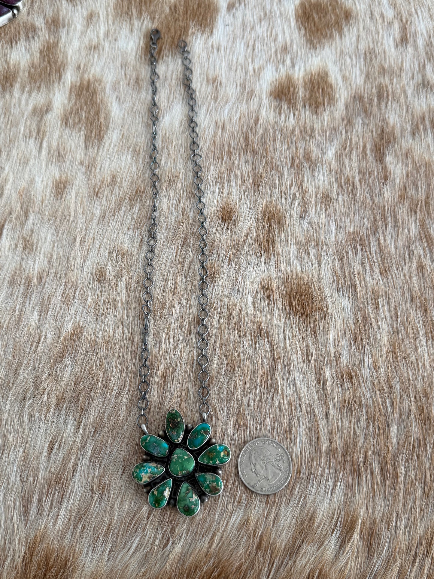 Sonoran Gold Turquoise Cluster Necklace