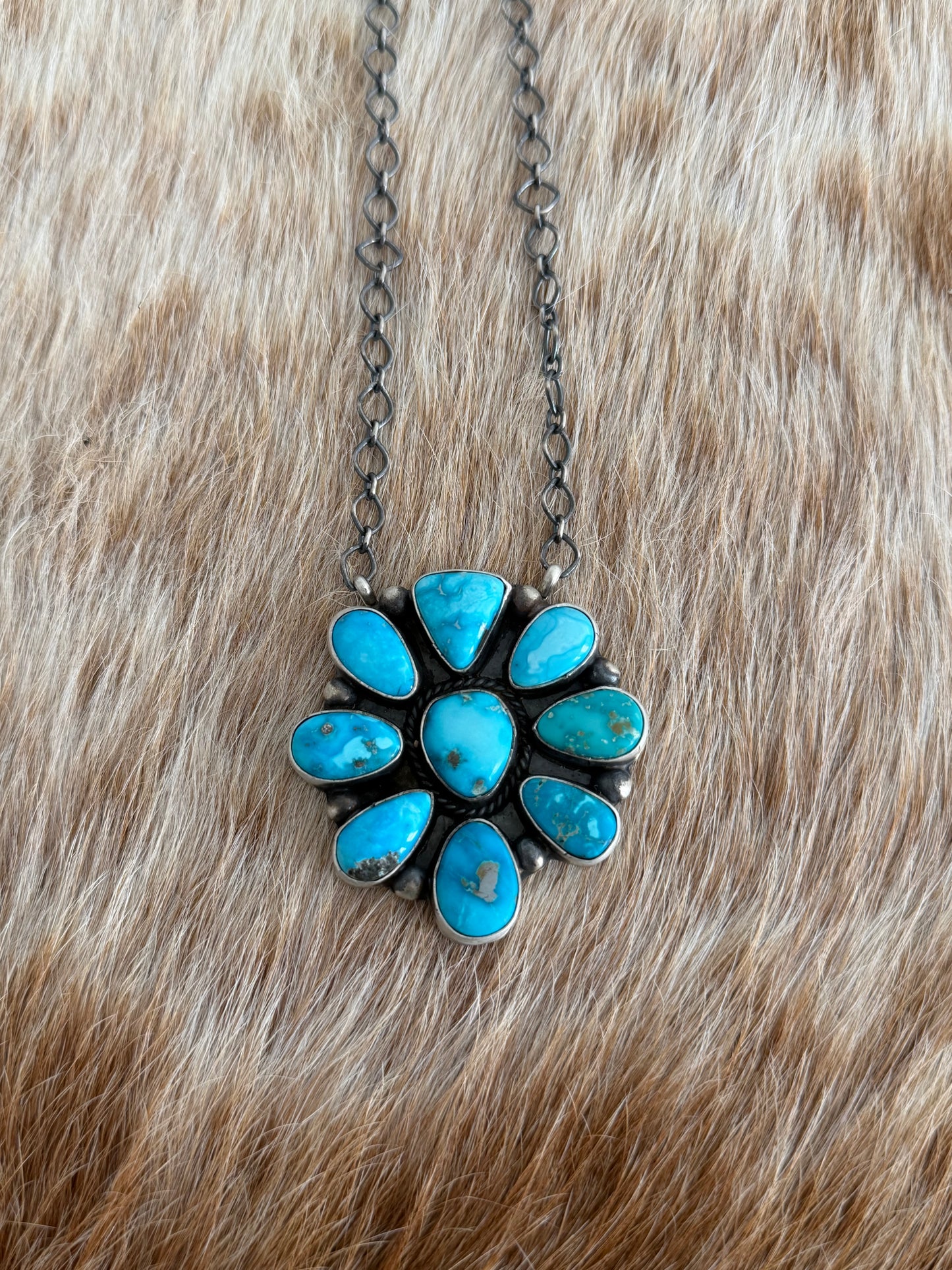 Blue Ridge Turquoise Cluster Necklace