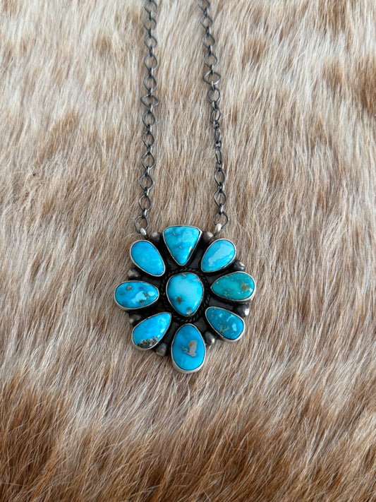 Blue Ridge Turquoise Cluster Necklace